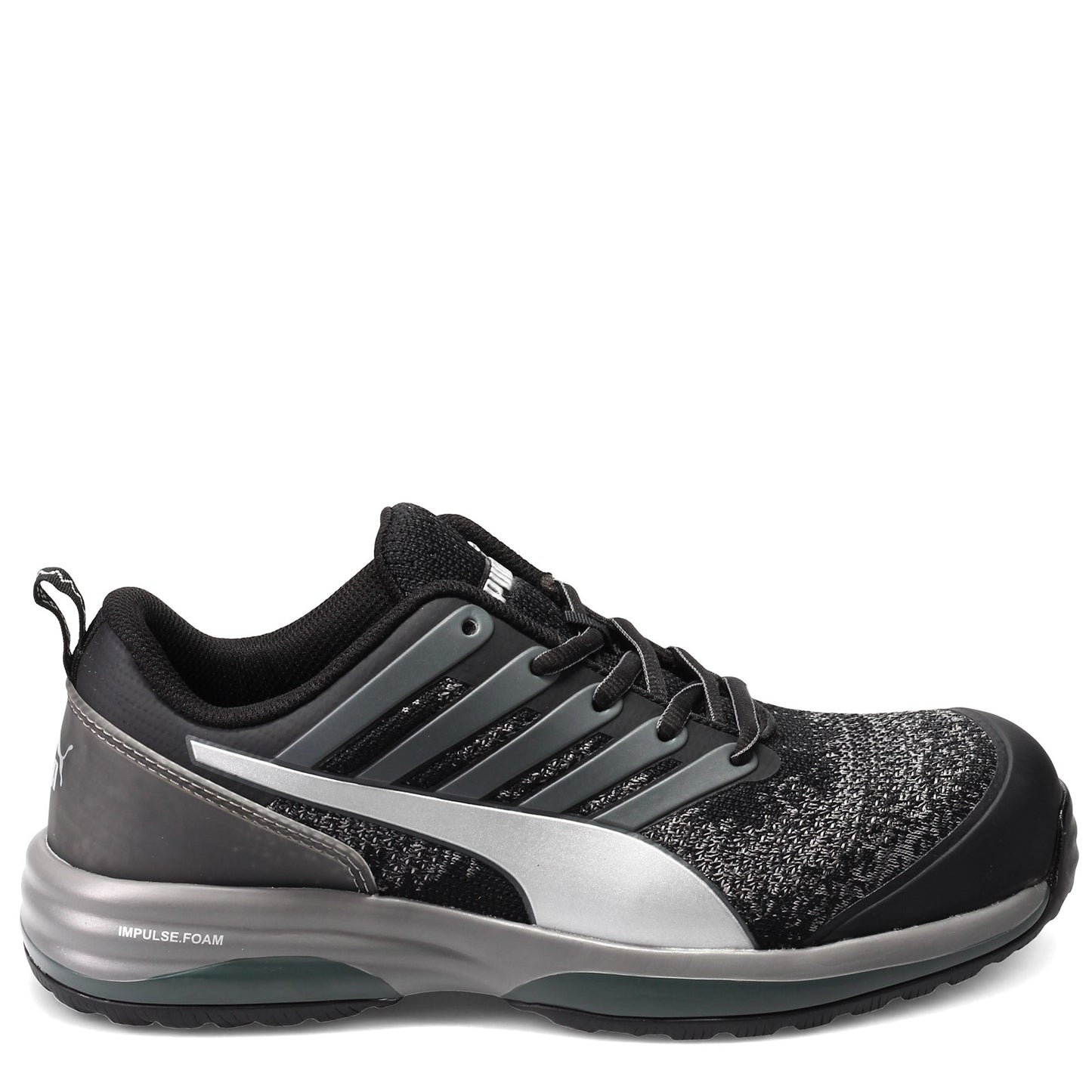 Peltz Shoes Men's Puma Safety Charge Low Work Shoe BLACK GREY 644545