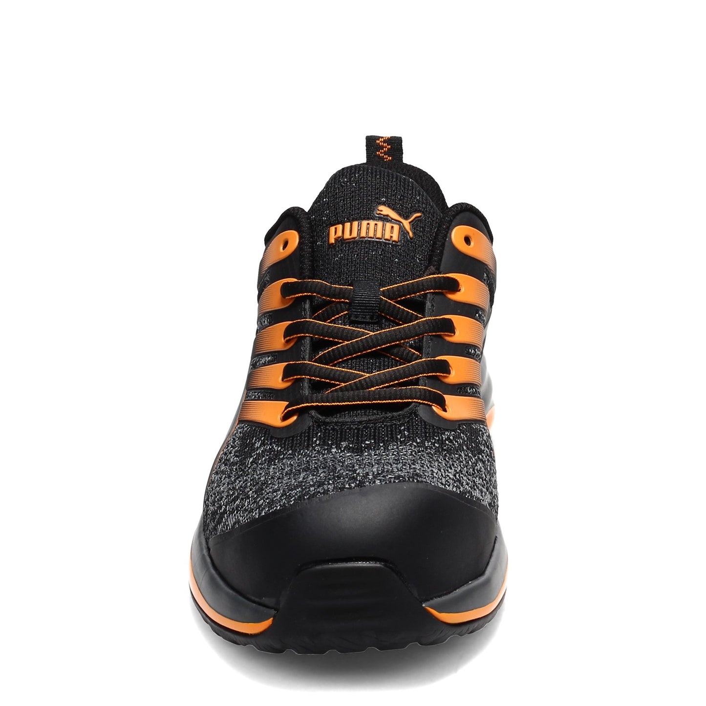 Peltz Shoes Men's Puma Charge Low Work Shoe BLACK ORANGE 644555