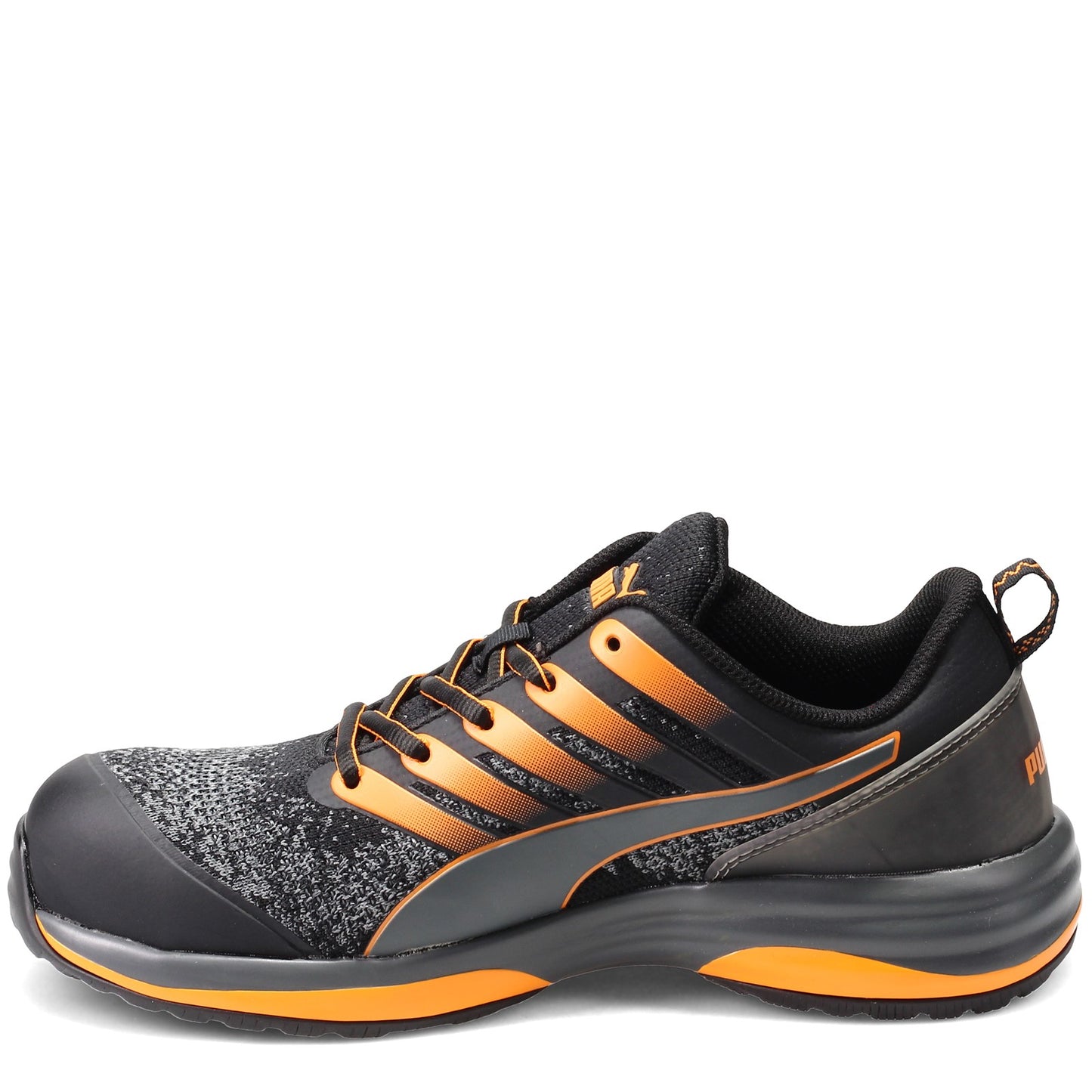 Peltz Shoes Men's Puma Charge Low Work Shoe BLACK ORANGE 644555