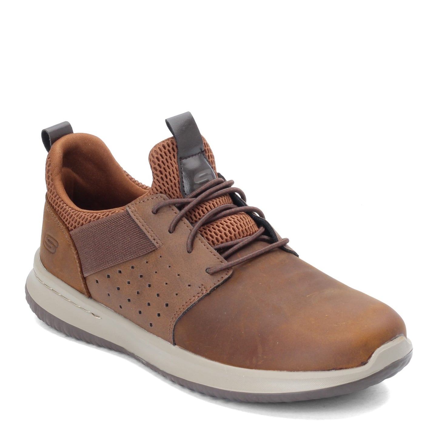 Peltz Shoes Men's Skechers Delson - Axton Sneaker - Wide Width BROWN 65870W-CDB