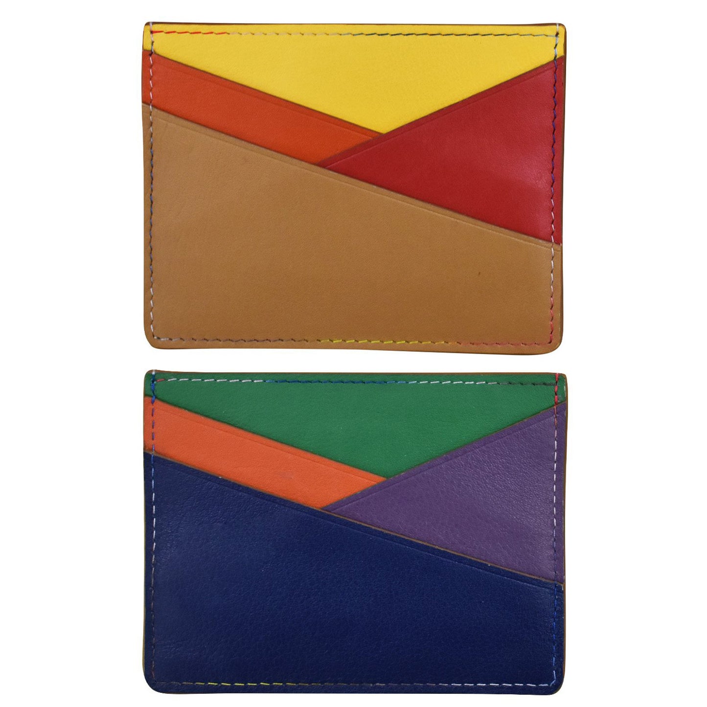 Peltz Shoes Women's ILI Asymmetric Card Case Rainbow 7173-RAINBOW