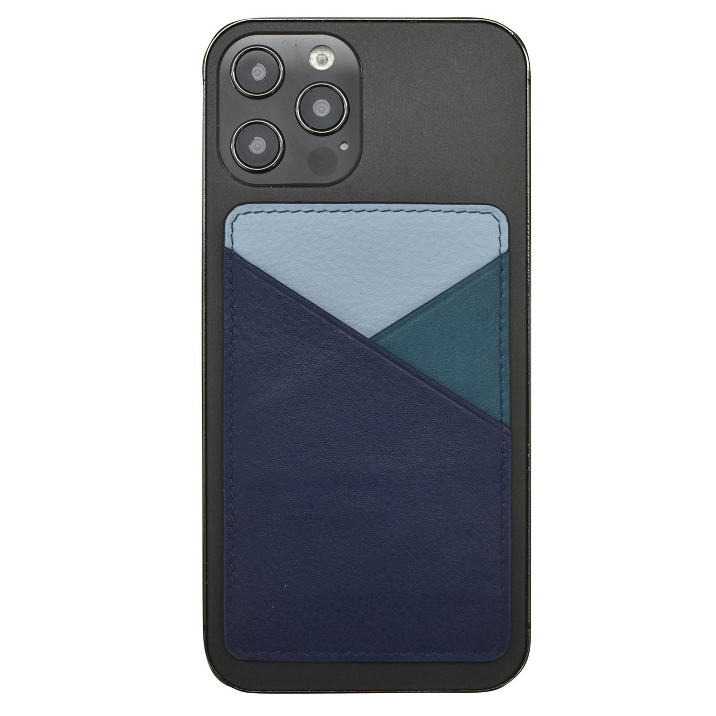 Peltz Shoes Women's ILI Leather Phone Wallet Denim Multi 7209-DENIM MULT