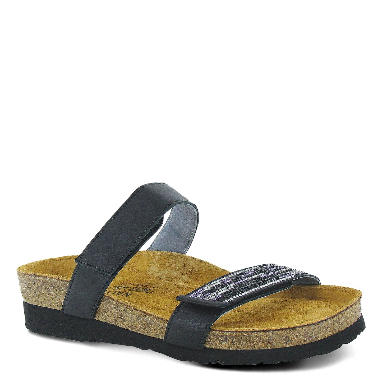 Peltz Shoes Women's Naot Indiana Sandal Black PURPLE 7223-NZD