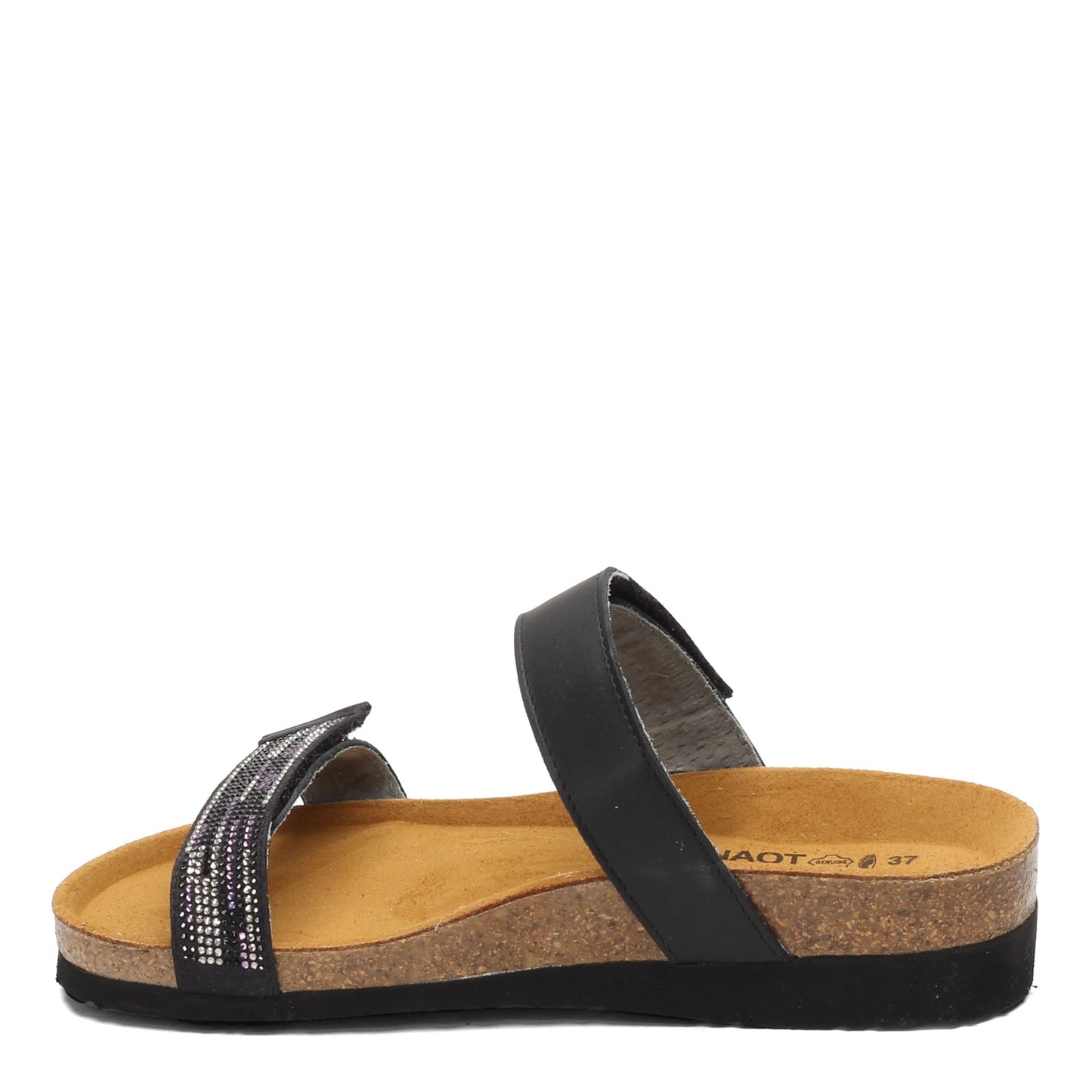 Peltz Shoes Women's Naot Indiana Sandal Black PURPLE 7223-NZD