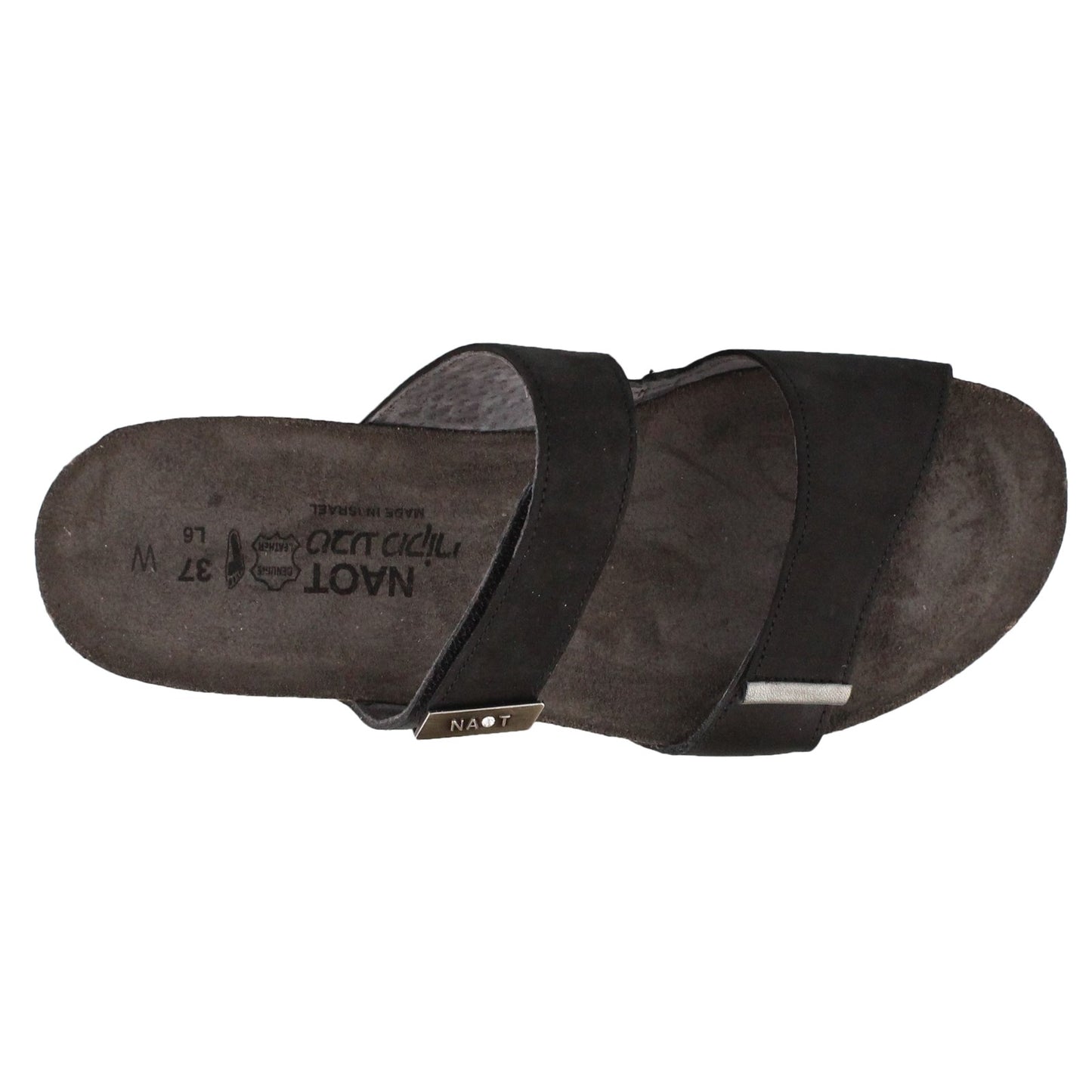 Peltz Shoes Women's Naot Jacey Slide - Wide Width BLACK 7305-NIZ