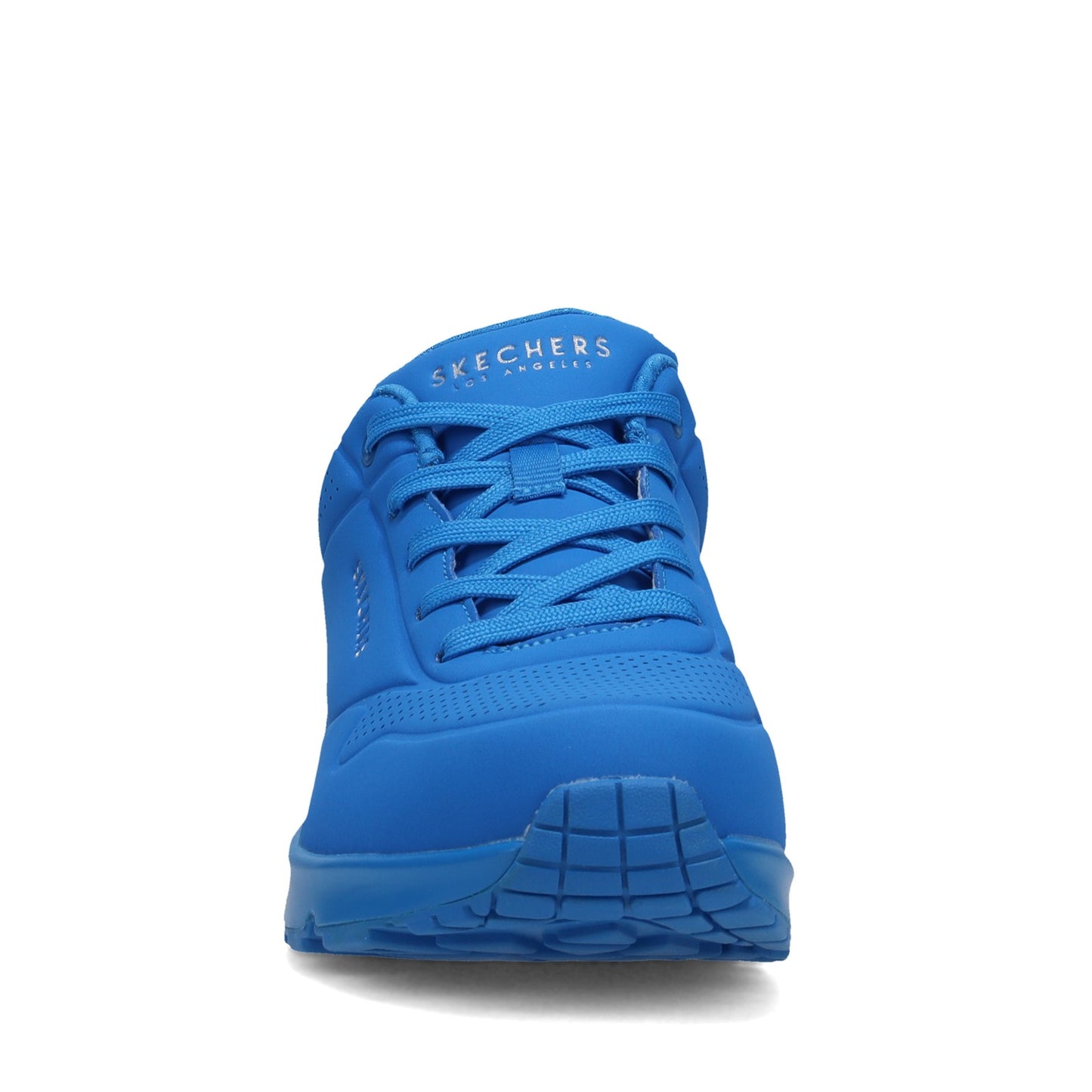 Peltz Shoes Women's Skechers Street Uno - Neon Nights Sneaker - Wide Width Blue 73667W-BLU
