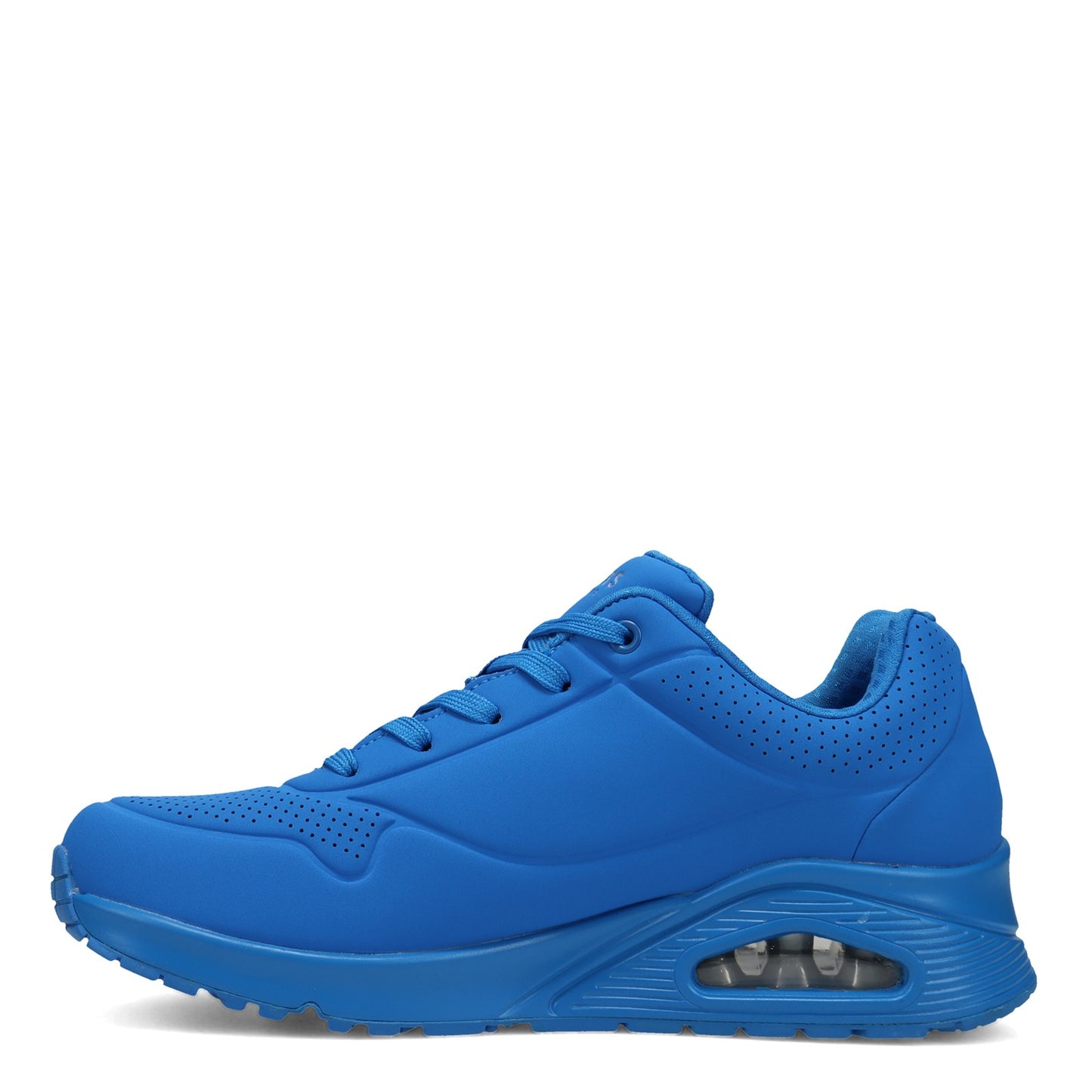 Peltz Shoes Women's Skechers Street Uno - Neon Nights Sneaker - Wide Width Blue 73667W-BLU