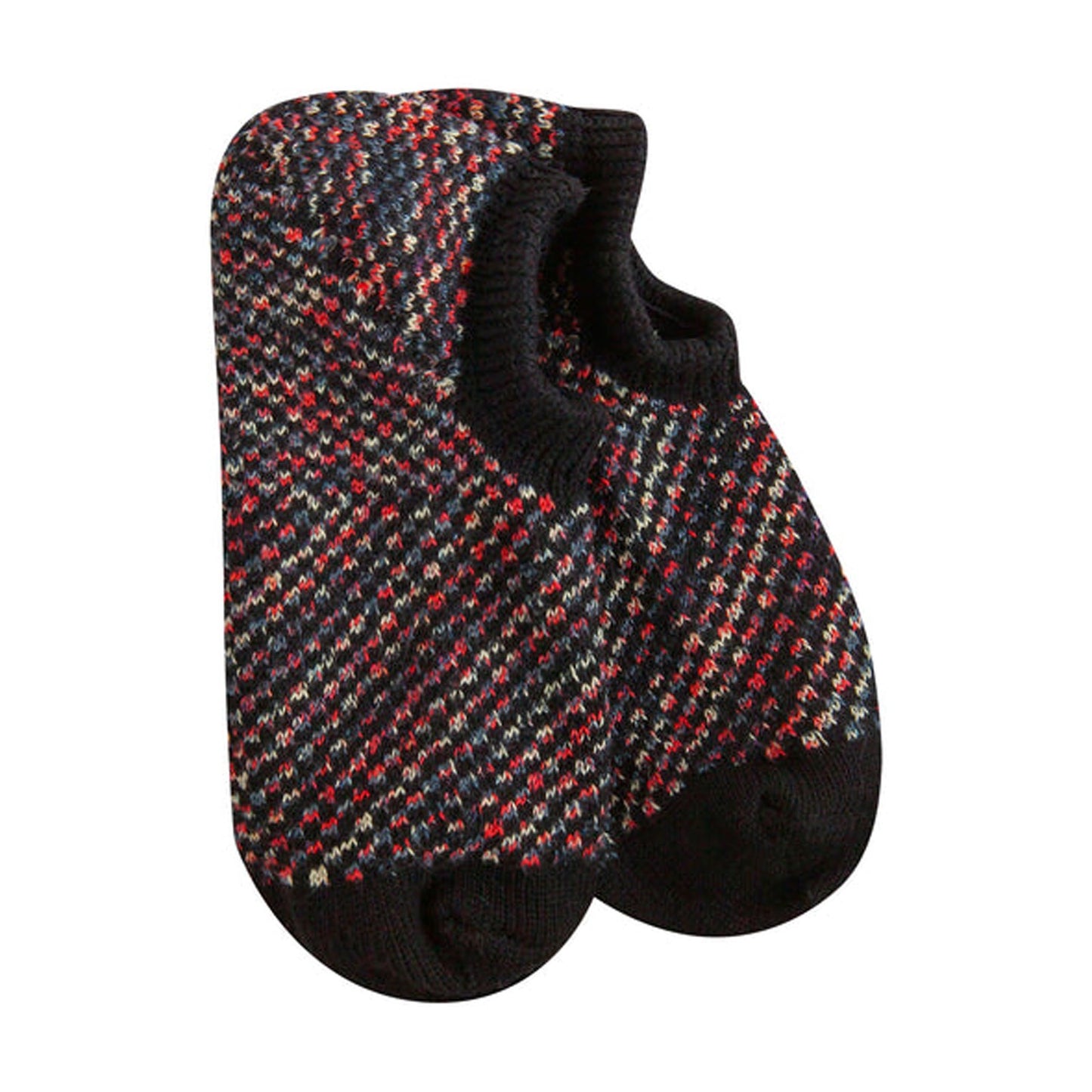 Peltz Shoes Women's World's Softest No Show Socks BLACK MULTI 74384