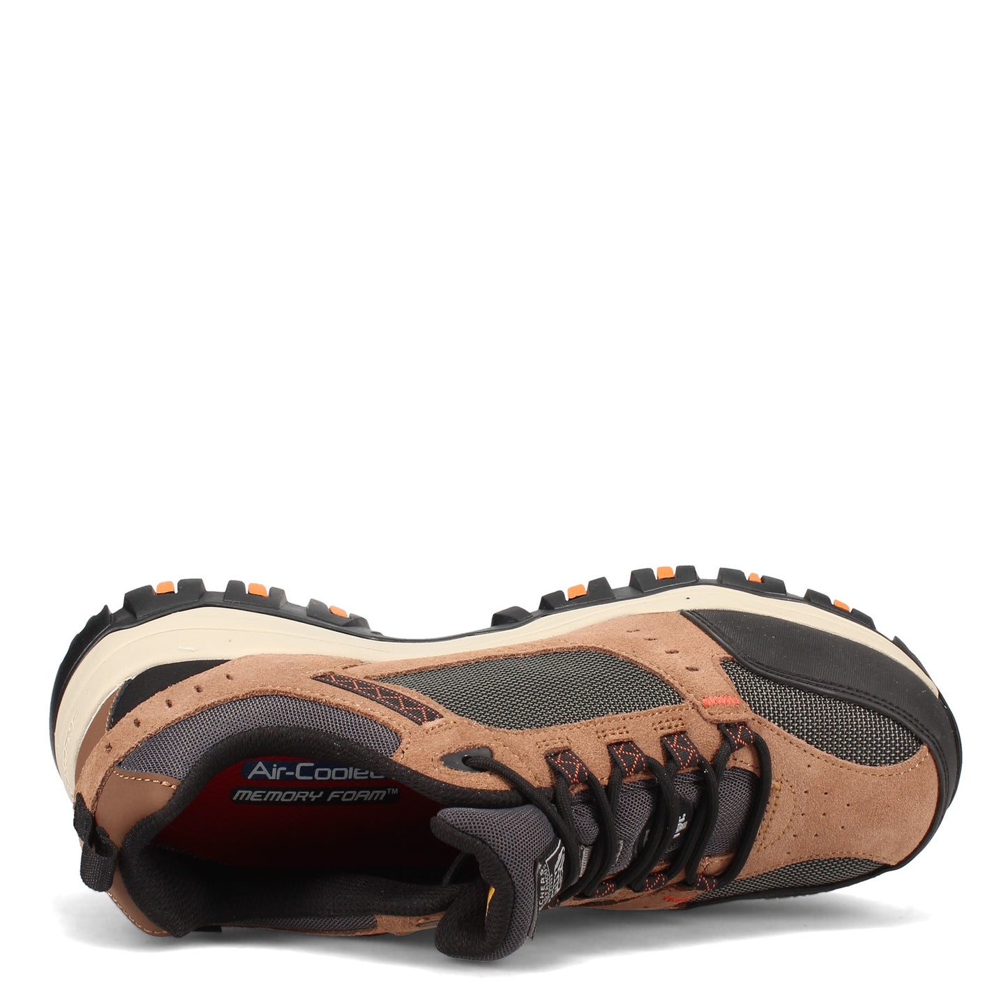 Peltz Shoes Men's Skechers Greetah Comp Toe Work Shoe - Wide Width BROWN BLACK 77183W-BRBK