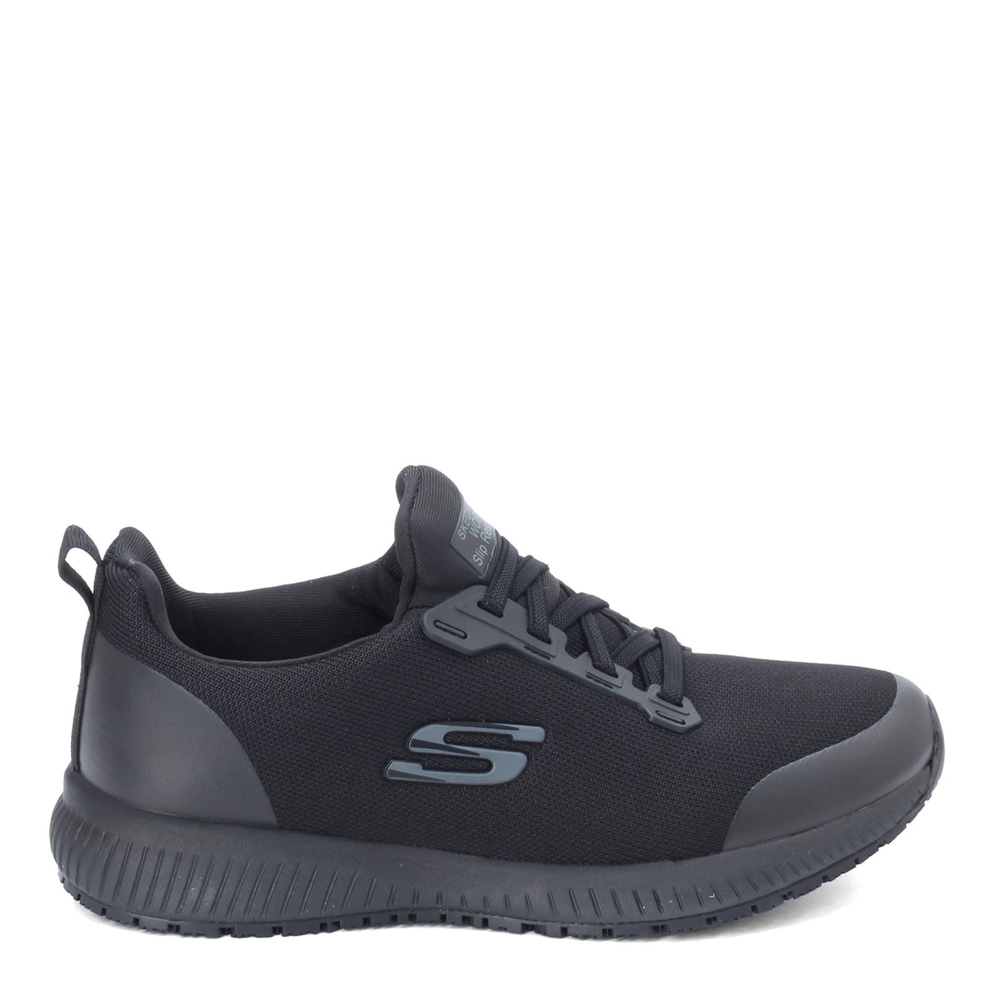 Peltz Shoes Women's Skechers Squad SR Work Shoe - Wide Width BLACK 77222W-BLK