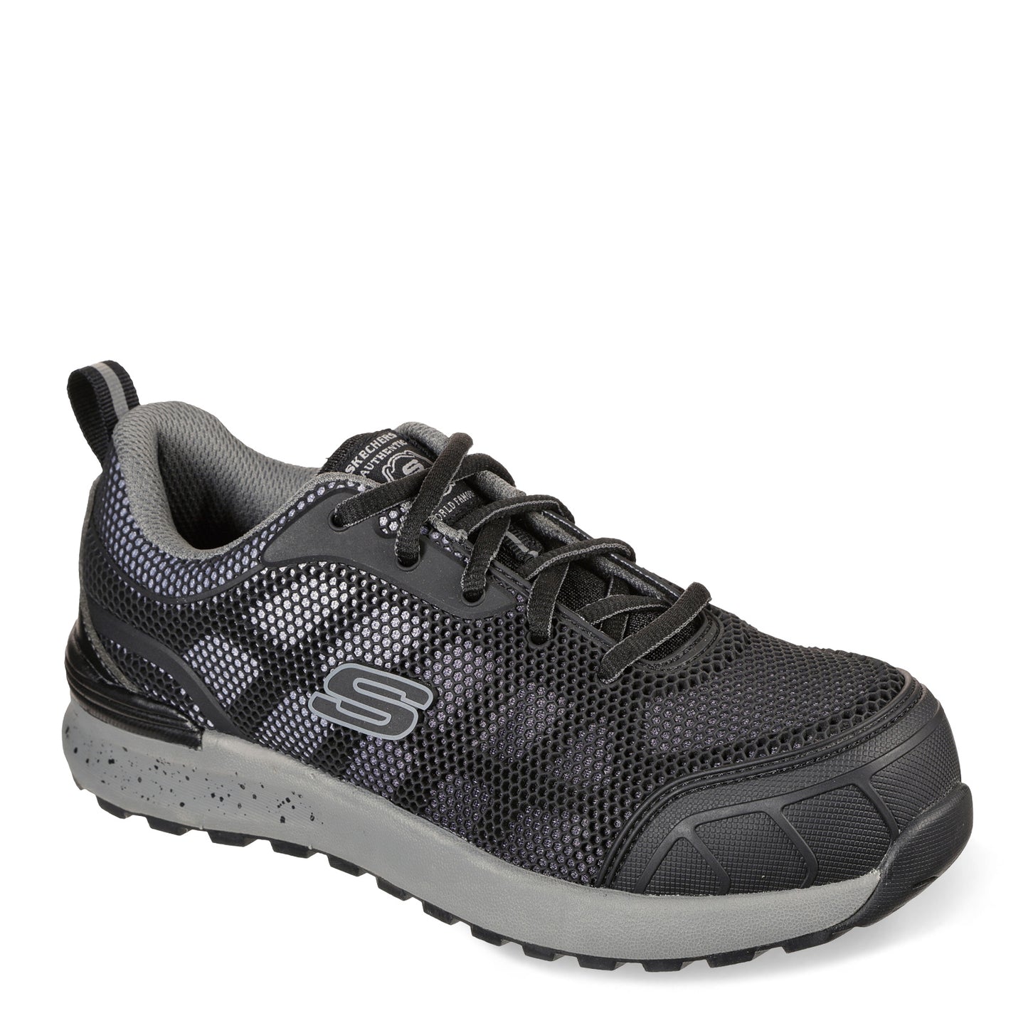 Peltz Shoes Women's Skechers Work Bulklin - Lyndale Composite Toe Work Shoe Black/Grey 77273-BKGY