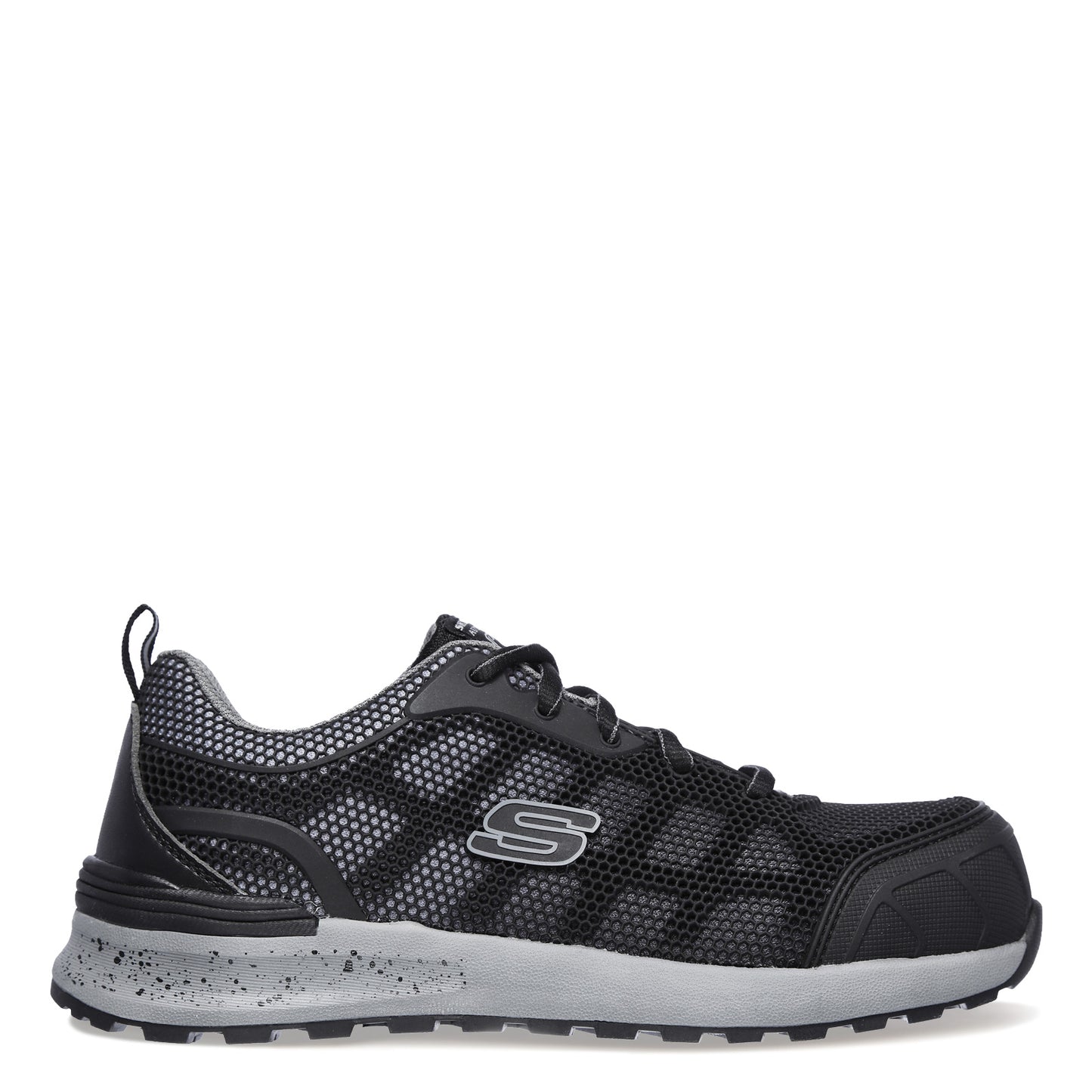 Peltz Shoes Women's Skechers Work Bulklin - Lyndale Composite Toe Work Shoe Black/Grey 77273-BKGY