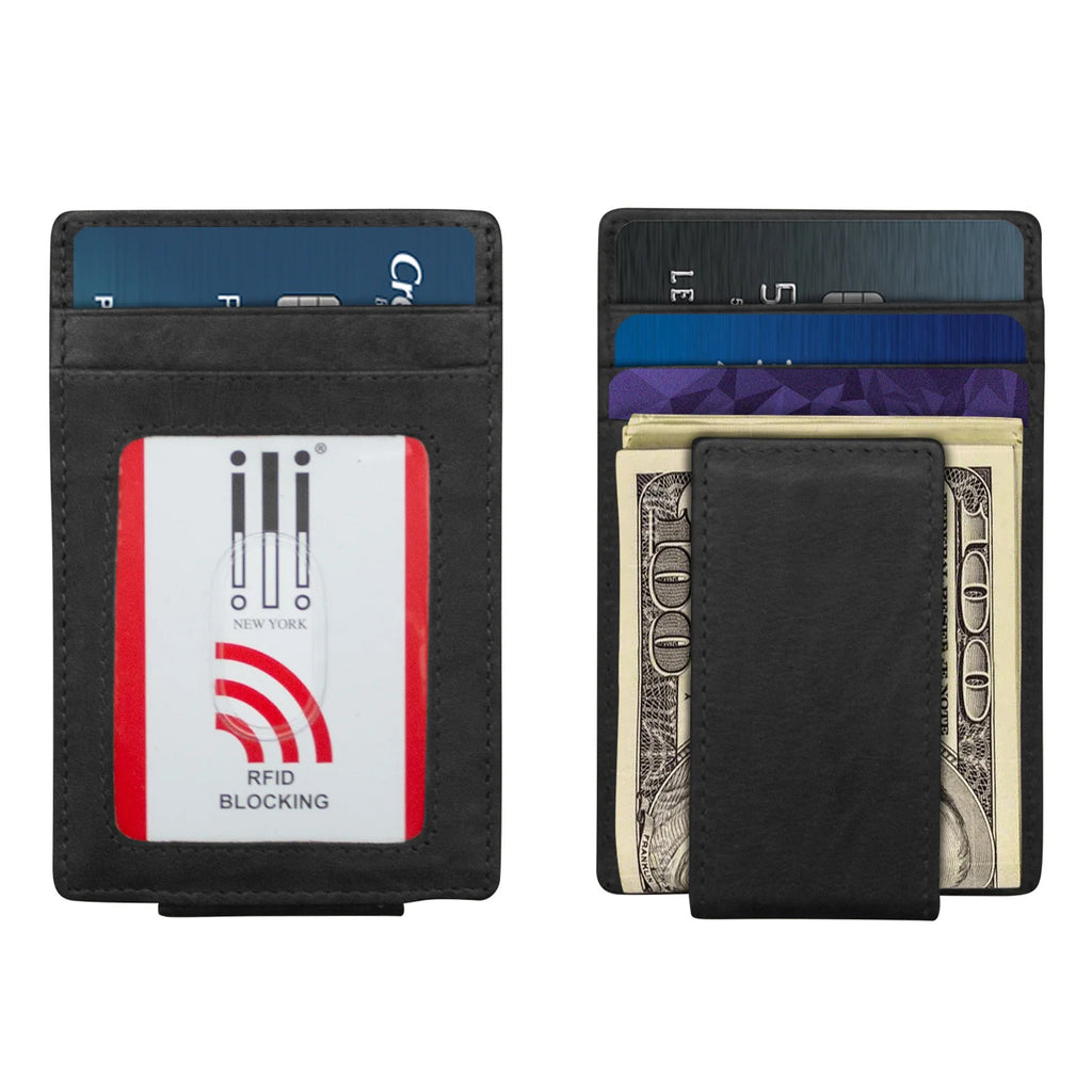 Men's ILI, Magnet Money Clip Card Holder - RFID Blocking