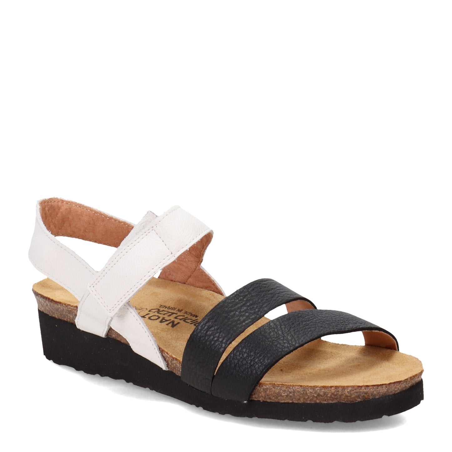 Peltz Shoes Women's Naot Kayla Sandal White Black 7806-WFX