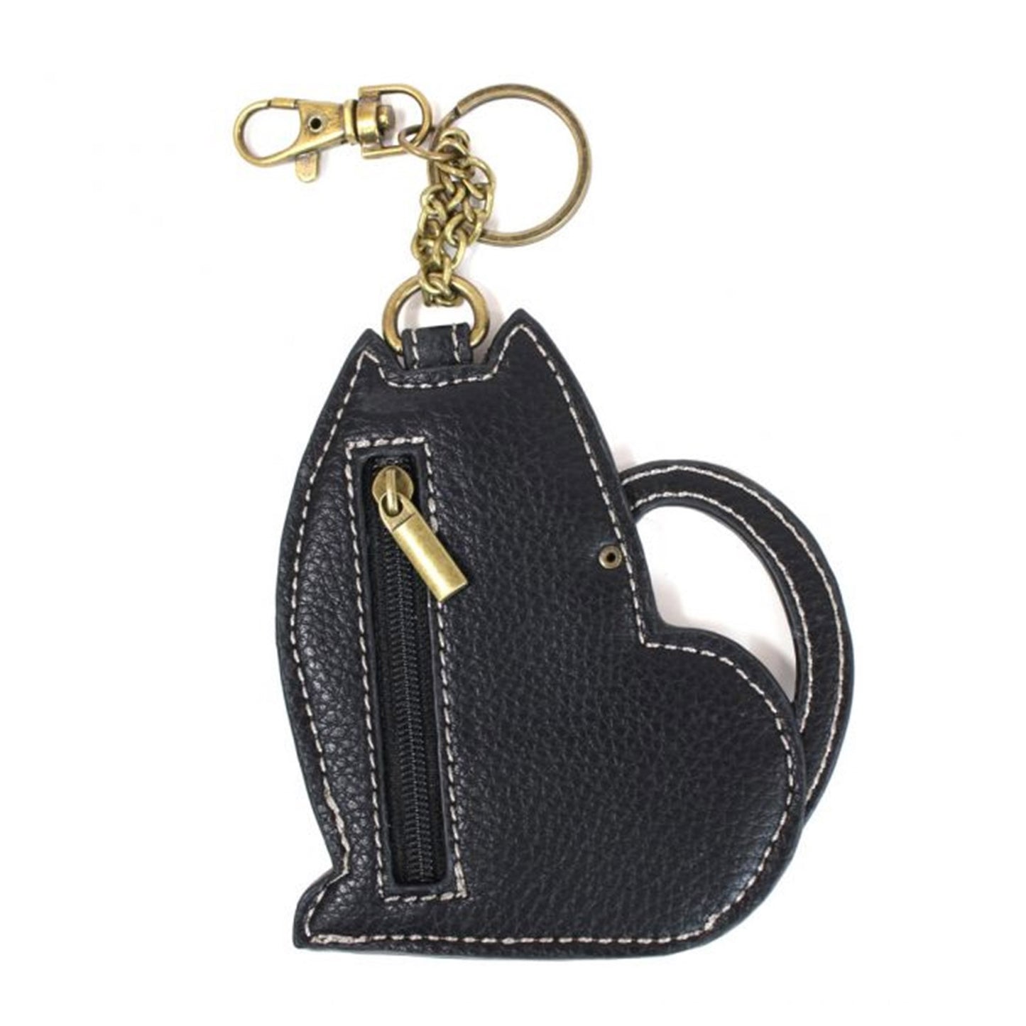 Peltz Shoes Chala Key Fob Coin Purse Black White 806FC0