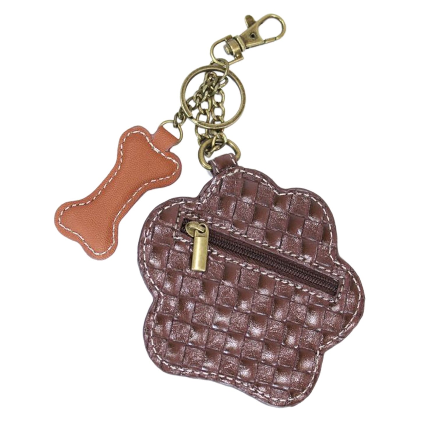 Peltz Shoes Chala Key Fob Coin Purse Ivory 806PW0