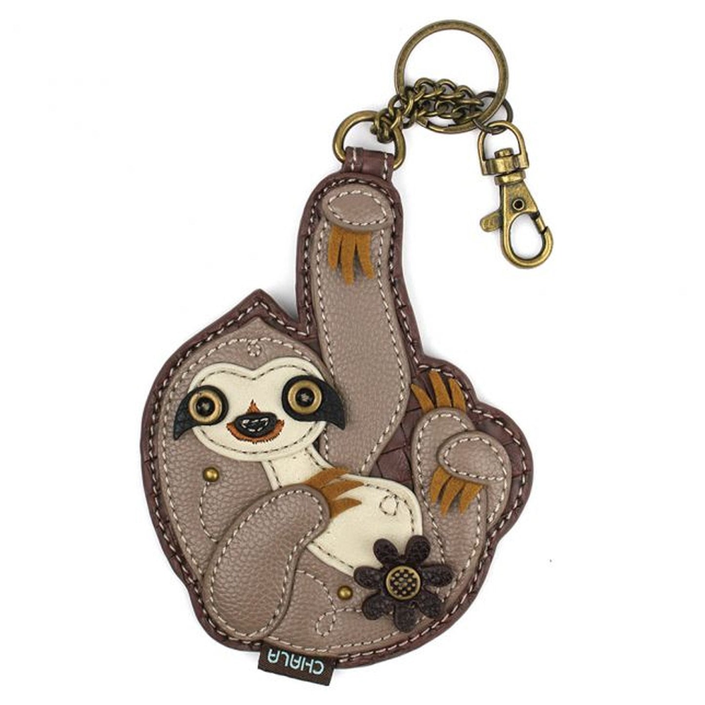 Peltz Shoes Chala Key Fob Coin Purse Brown 806SL0