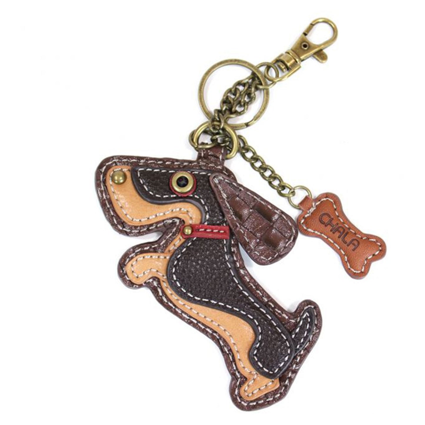 Peltz Shoes Chala Key Fob Coin Purse Brown 806WD0