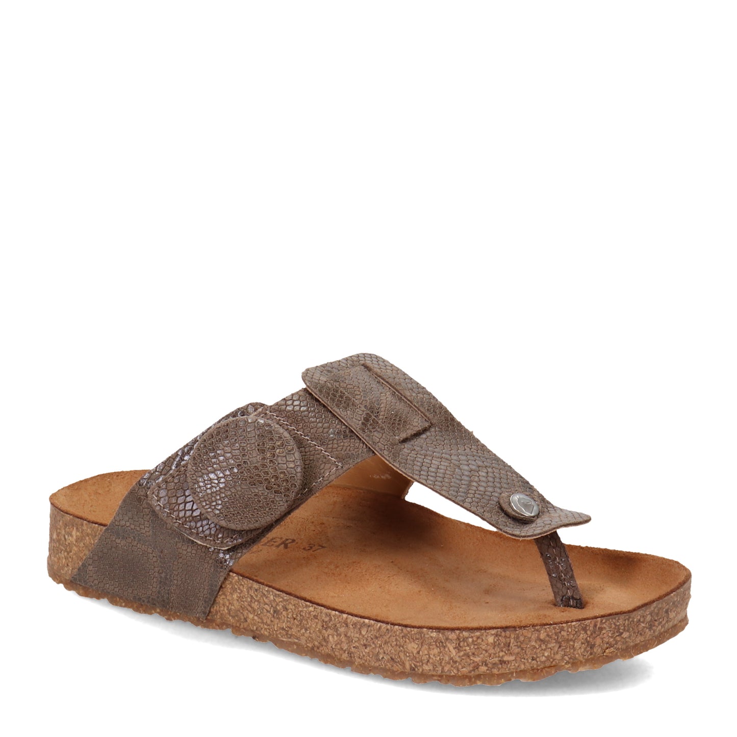 Peltz Shoes Women's Haflinger Round Covered Buckle Corinna Sandal CREAM PEARL 819071-1635