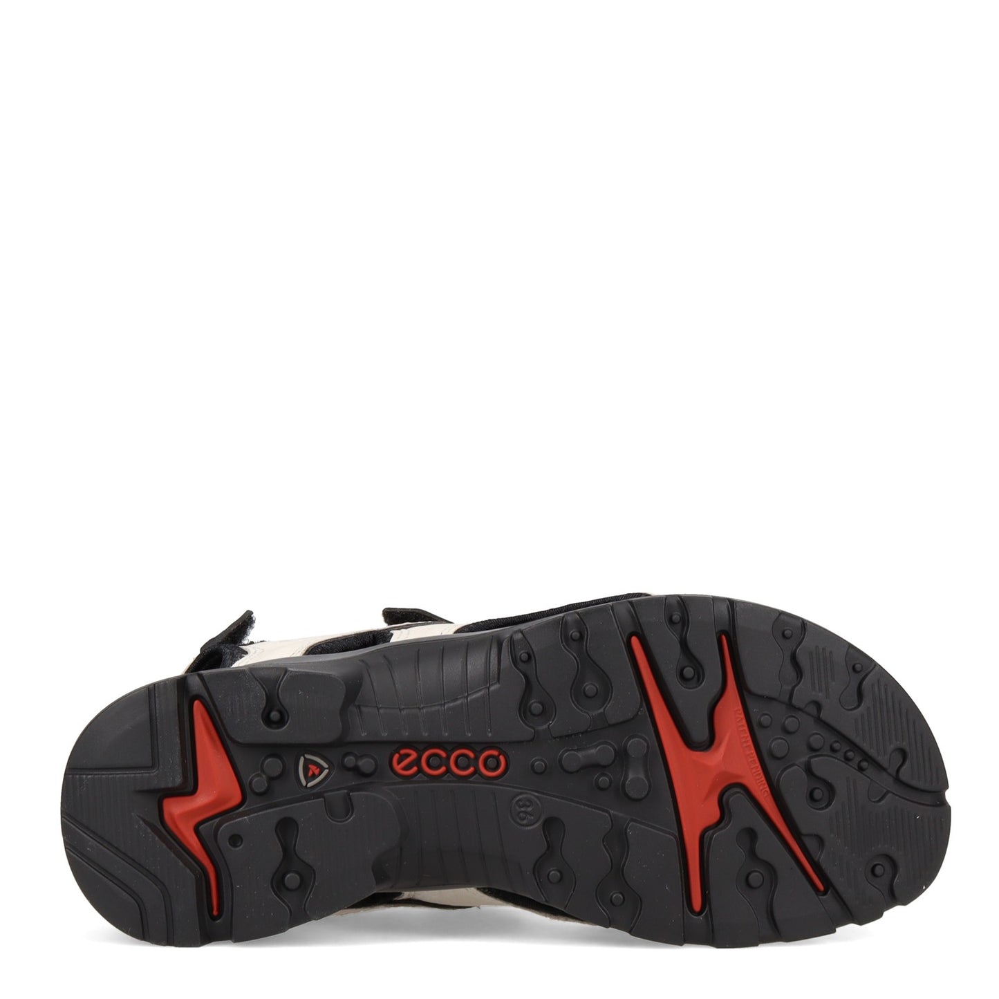 Peltz Shoes Women's Ecco Offroad Sandal WHITE BLACK 822043-02152