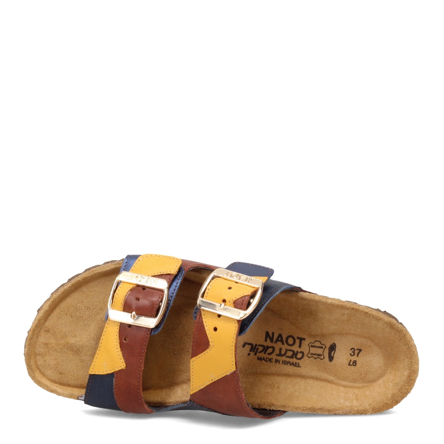Peltz Shoes Women's Naot San Diego Sandal BROWN YELLOW 8252-SLS