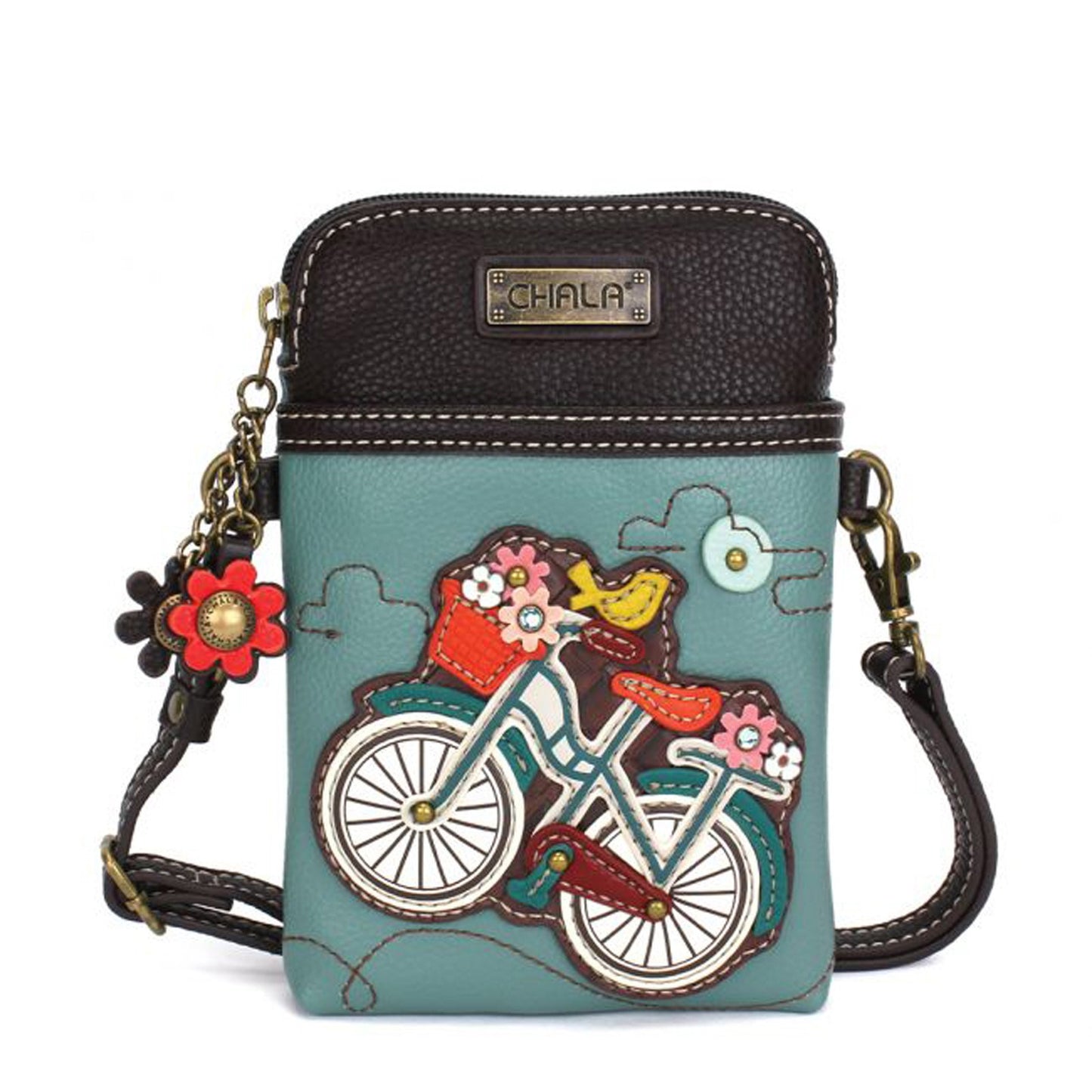 Peltz Shoes Women's Chala Cell Phone Crossbody Turquoise 827BYC4