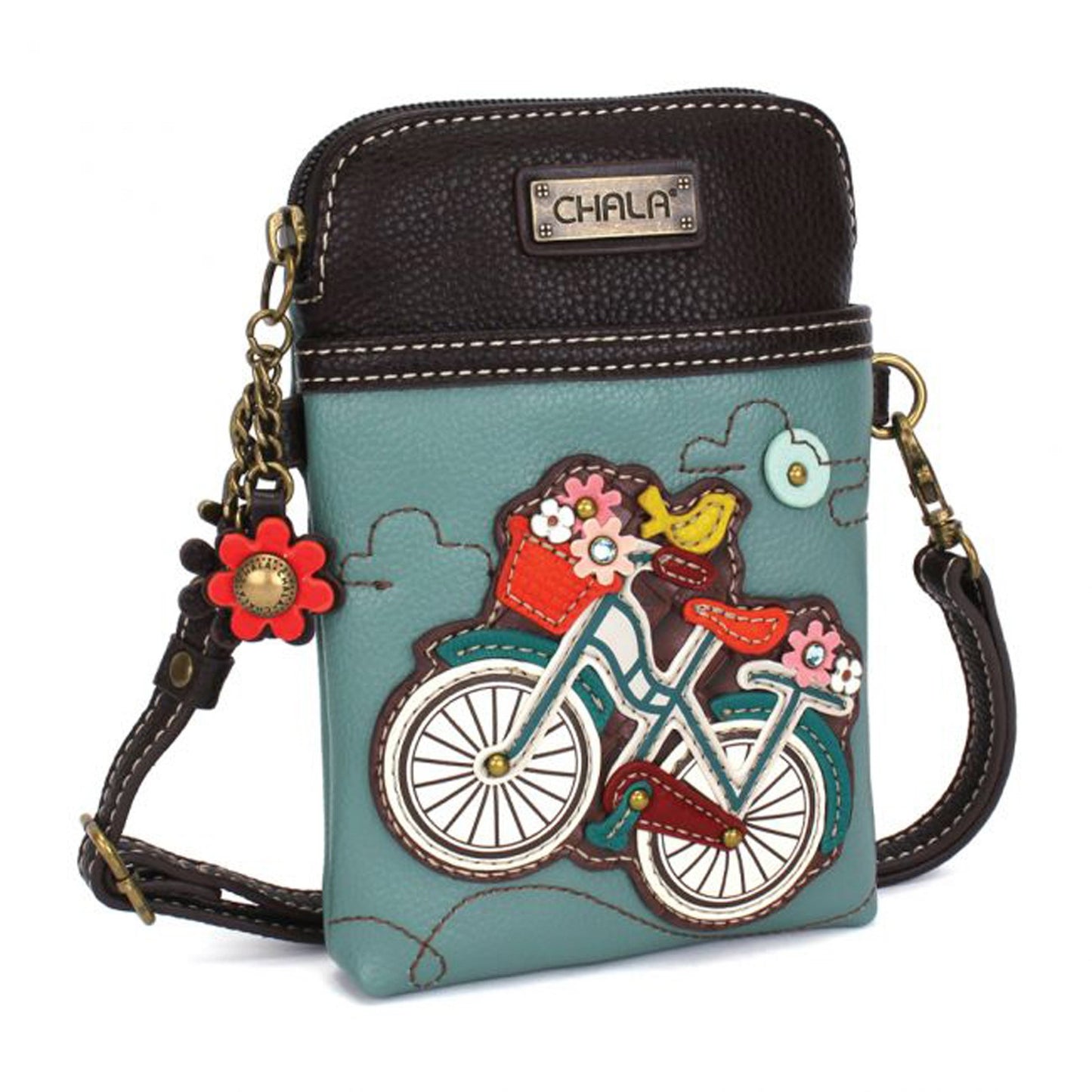 Peltz Shoes Women's Chala Cell Phone Crossbody Turquoise 827BYC4