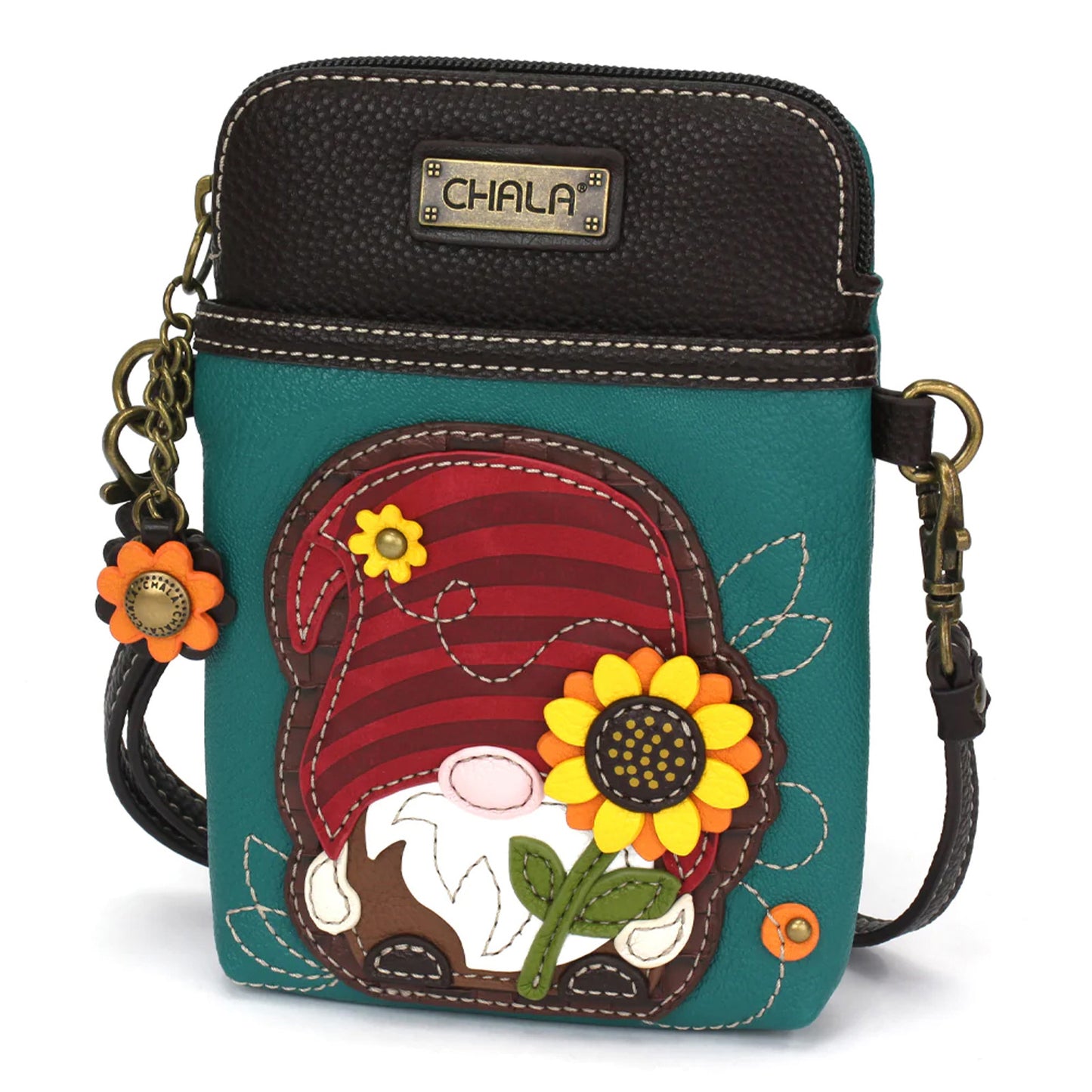 Peltz Shoes Women's Chala Gnome Cell Phone Crossbody Turquoise Gnome 827GM7