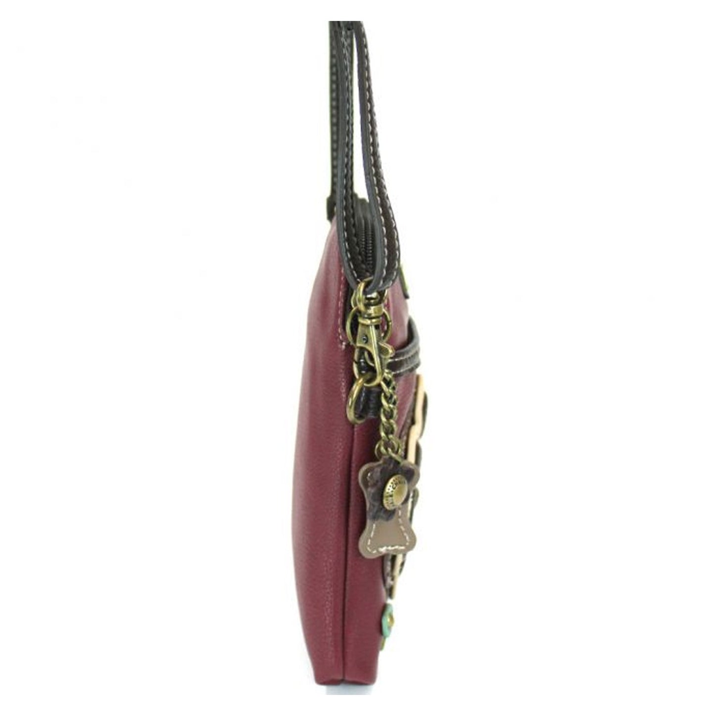Peltz Shoes Chala Ivory Paw Print Cell Phone Crossbody Burgundy 827PW9M