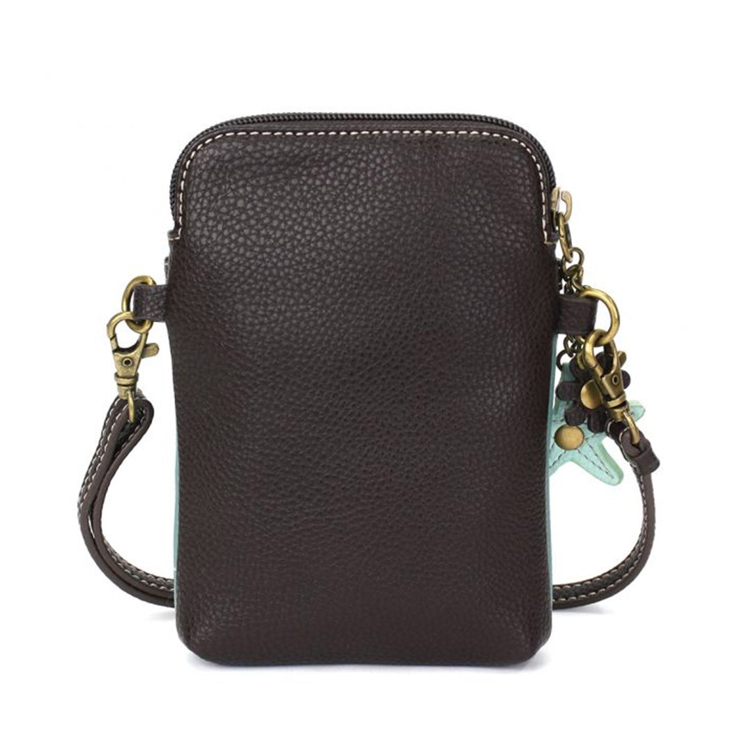 Peltz Shoes Chala Sand Dollar Cell Phone Crossbody Turquoise 827SDL4