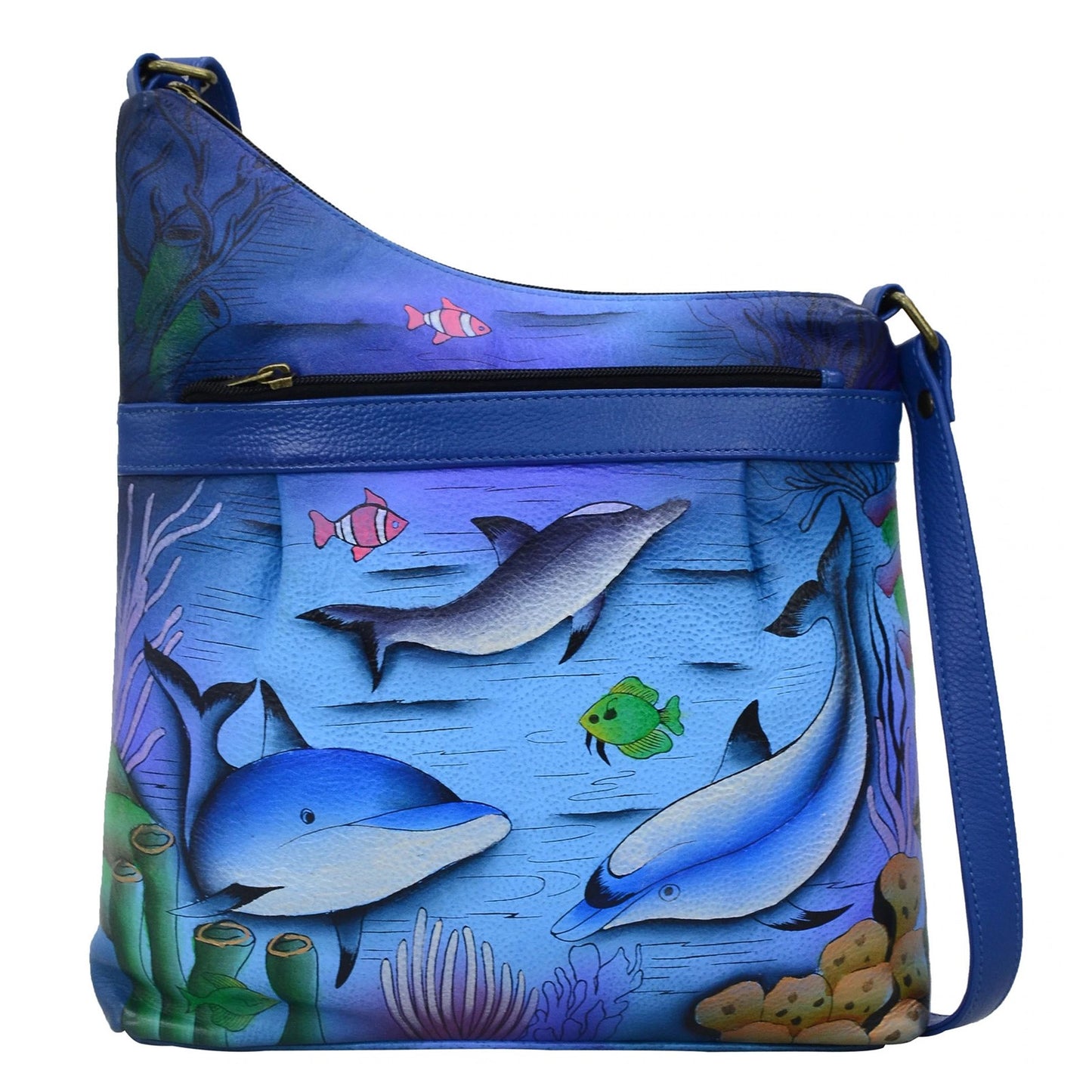 Peltz Shoes Anuschka Assymetric Crossbody Playful Dolphin 8354-PLD