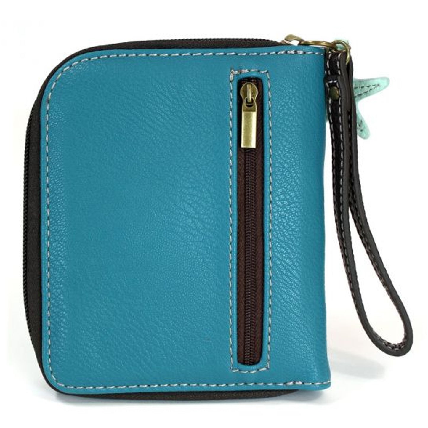 Peltz Shoes Chala Mermaid Zip Around Wallet Blue 839MM1