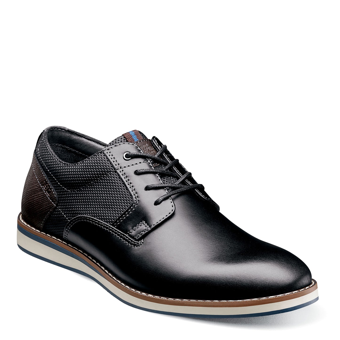 Peltz Shoes Men's Nunn Bush Circuit Plain Toe Oxford BLACK 84889-009