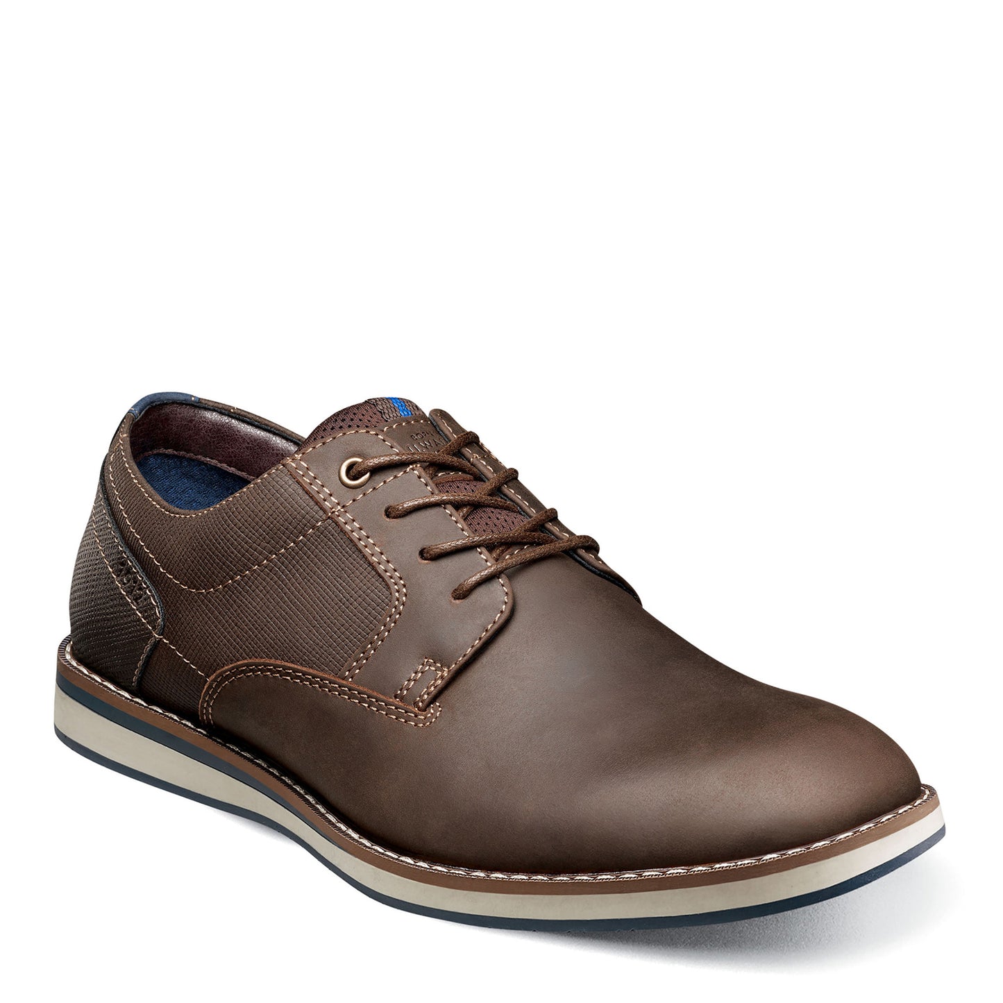 Peltz Shoes Men's Nunn Bush Circuit Plain Toe Oxford BROWN 84889-249