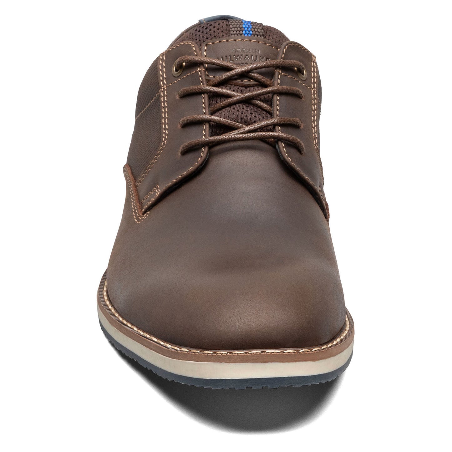Peltz Shoes Men's Nunn Bush Circuit Plain Toe Oxford BROWN 84889-249