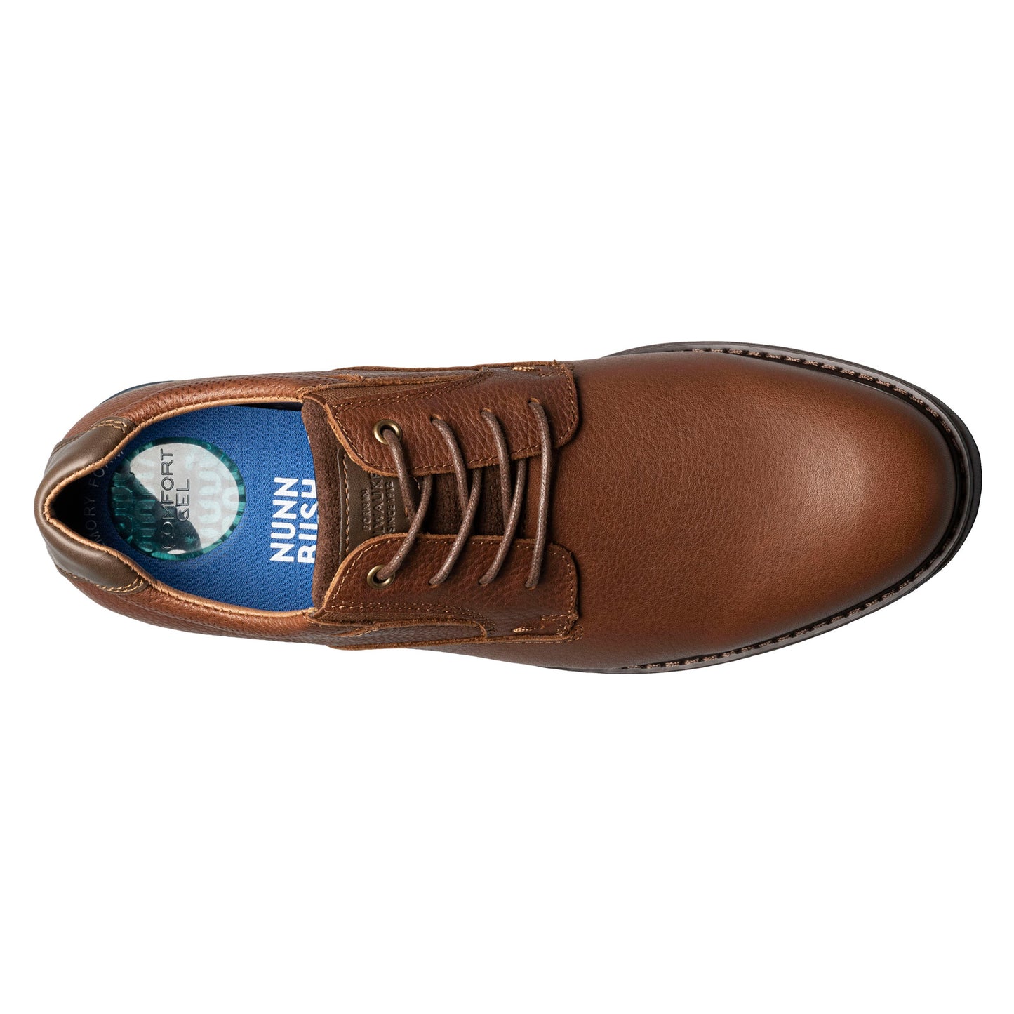 Peltz Shoes Men's Nunn Bush Bayridge Plain Toe Oxford BROWN 84903-200