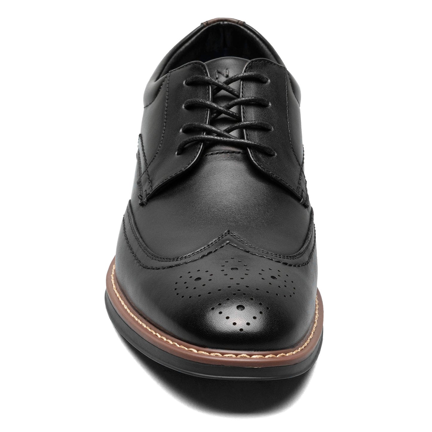 Peltz Shoes Men's Nunn Bush Centro Flex Wingtip Oxford BLACK 84983-001