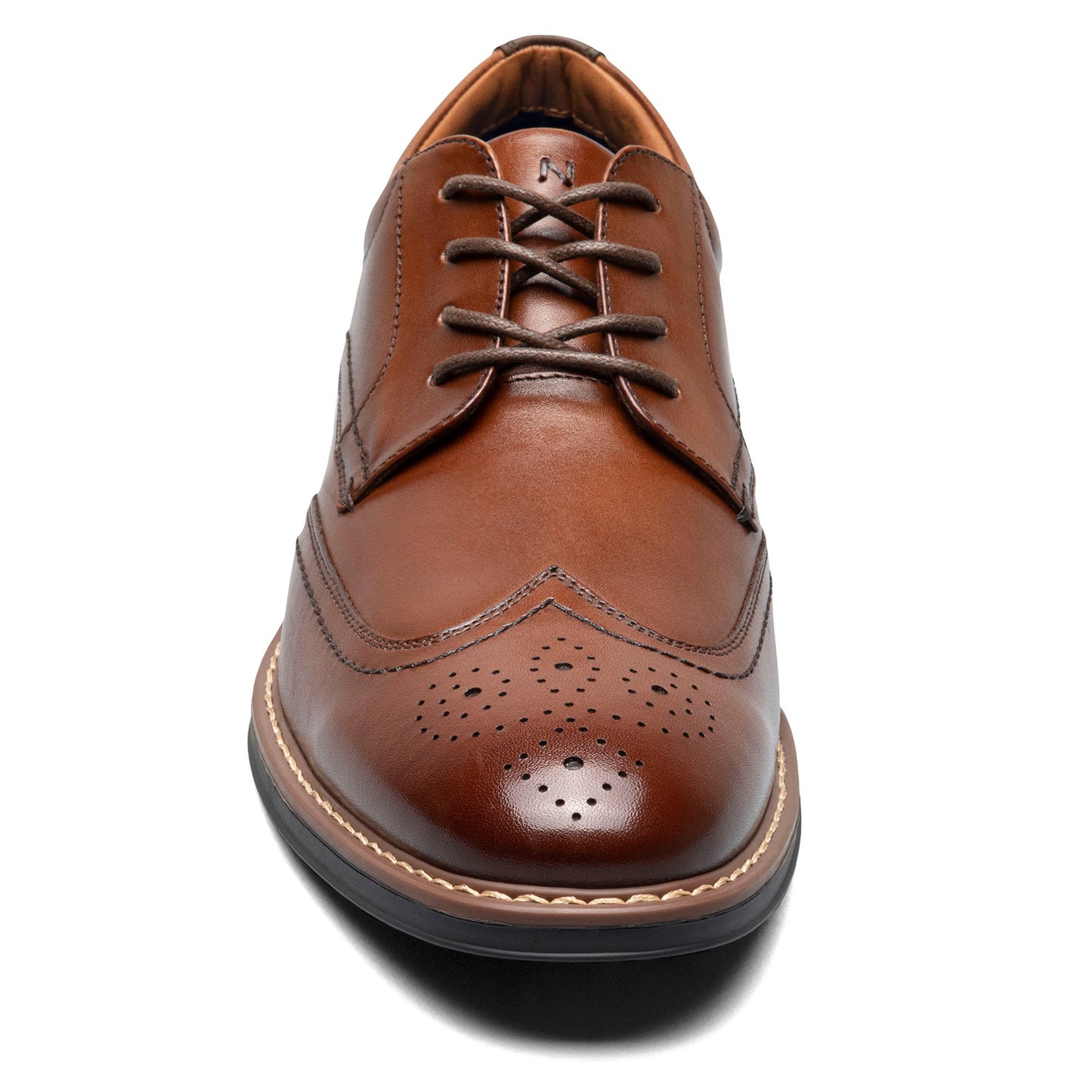 Peltz Shoes Men's Nunn Bush Centro Flex Wingtip Oxford COGNAC 84983-221