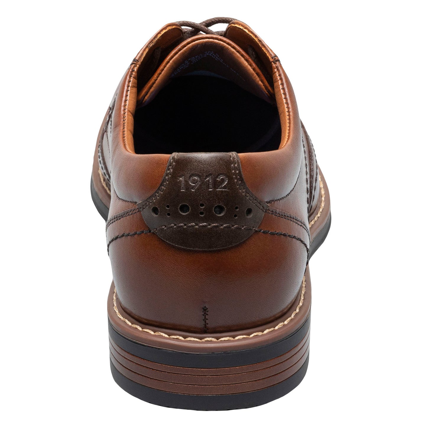 Peltz Shoes Men's Nunn Bush Centro Flex Wingtip Oxford COGNAC 84983-221