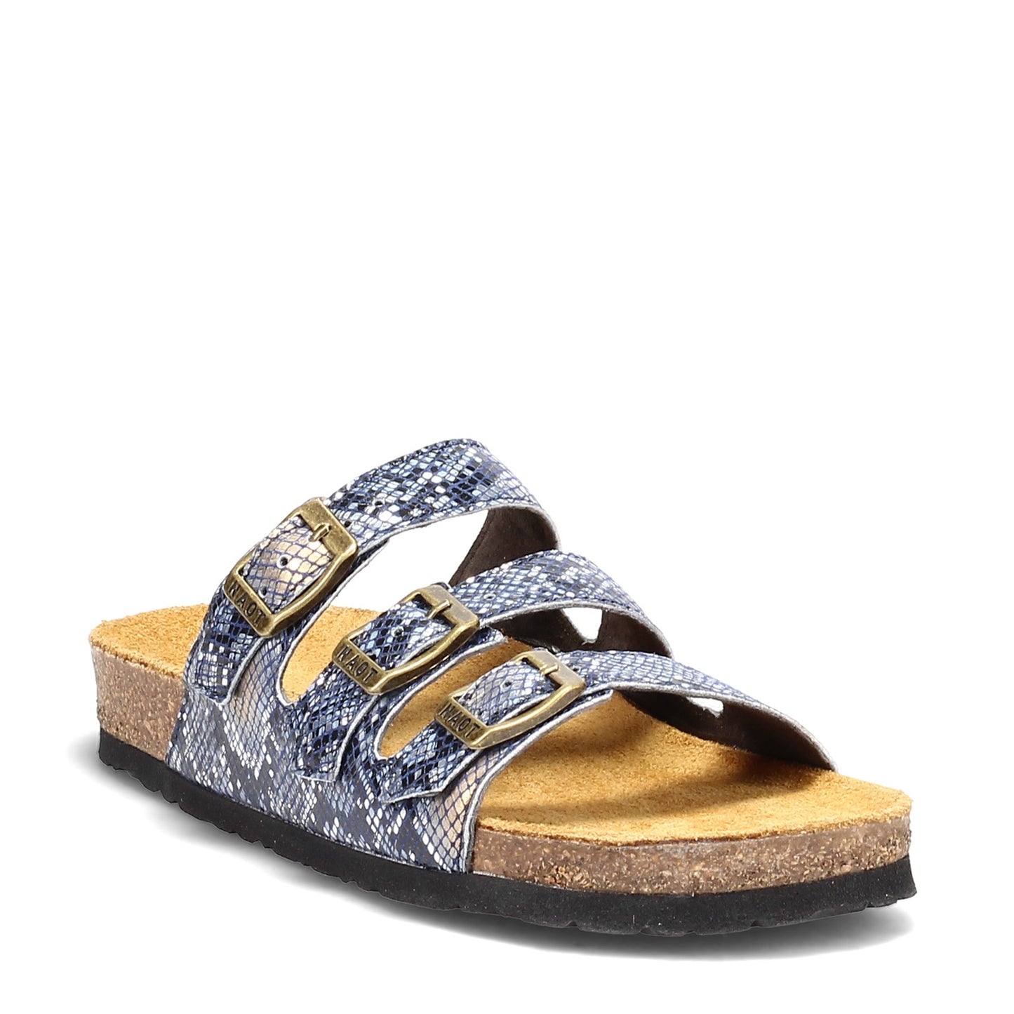 Peltz Shoes Women's Naot Austin Sandal NAVY SNAKE 8700-D79