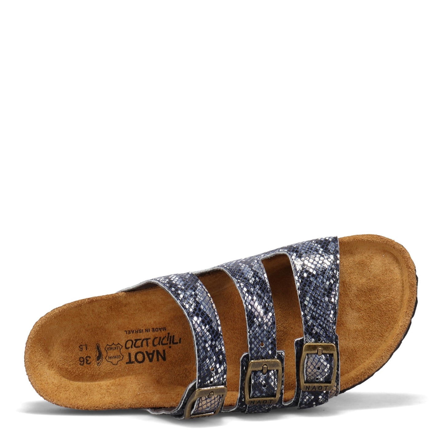 Peltz Shoes Women's Naot Austin Sandal NAVY SNAKE 8700-D79