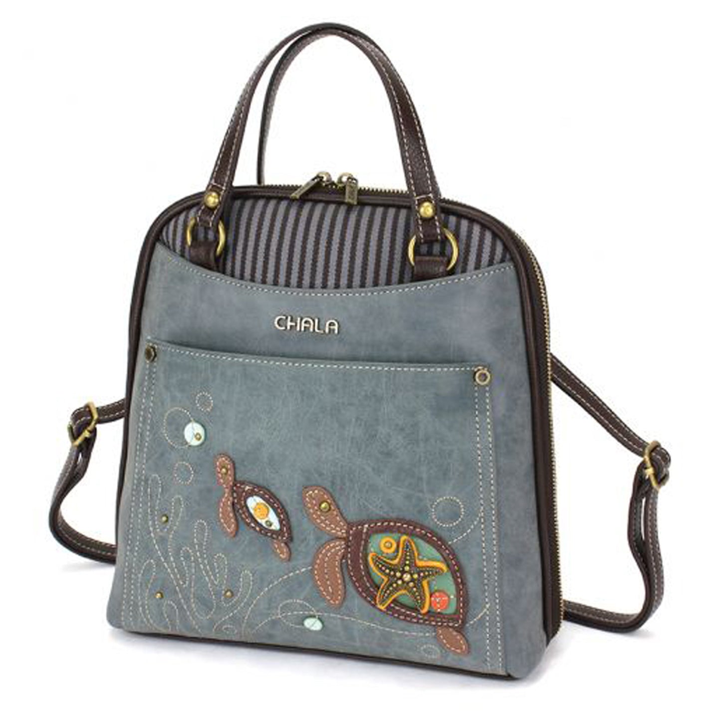 Peltz Shoes Chala Convertible Backpack Purse Indigo 870TT1