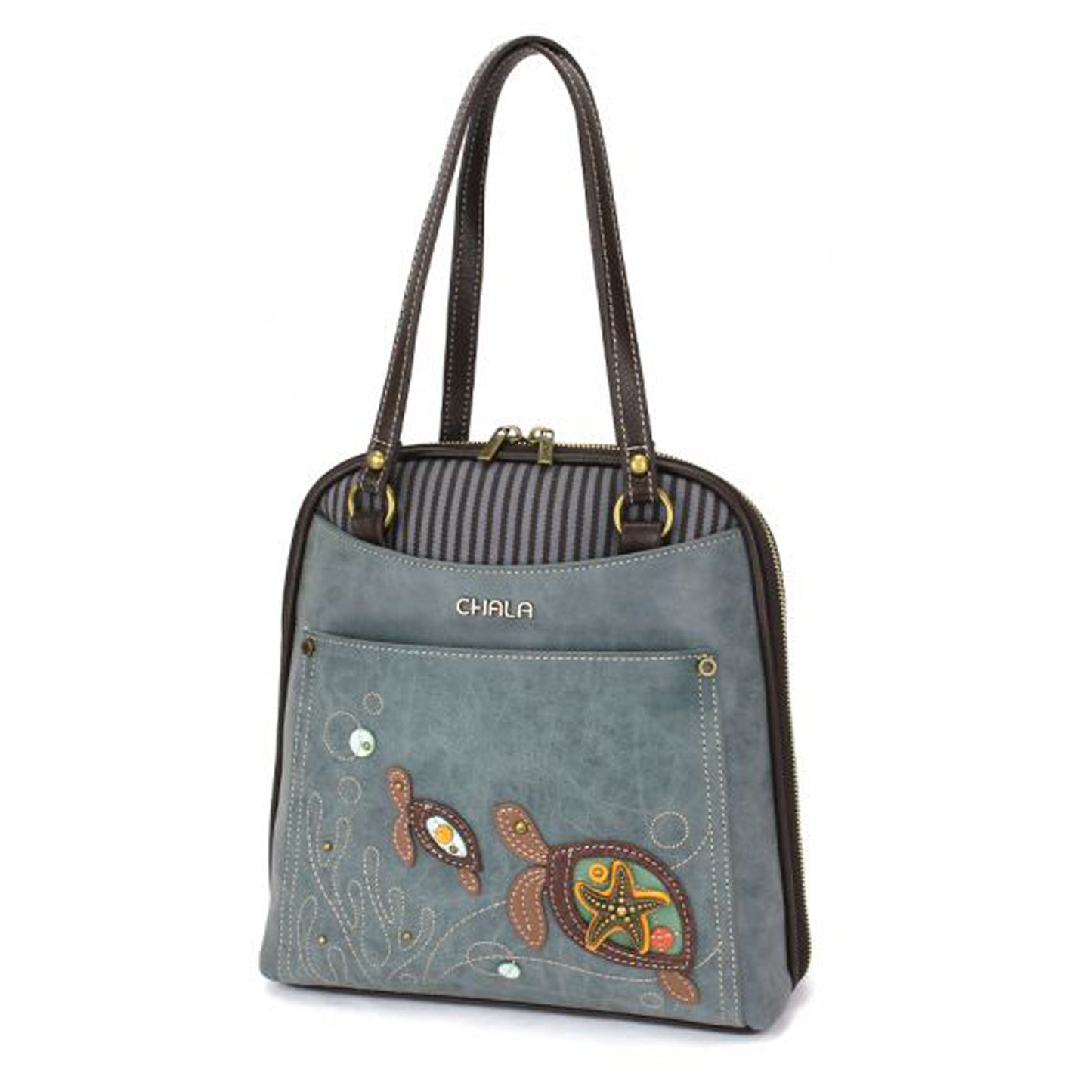 Peltz Shoes Chala Convertible Backpack Purse Indigo 870TT1