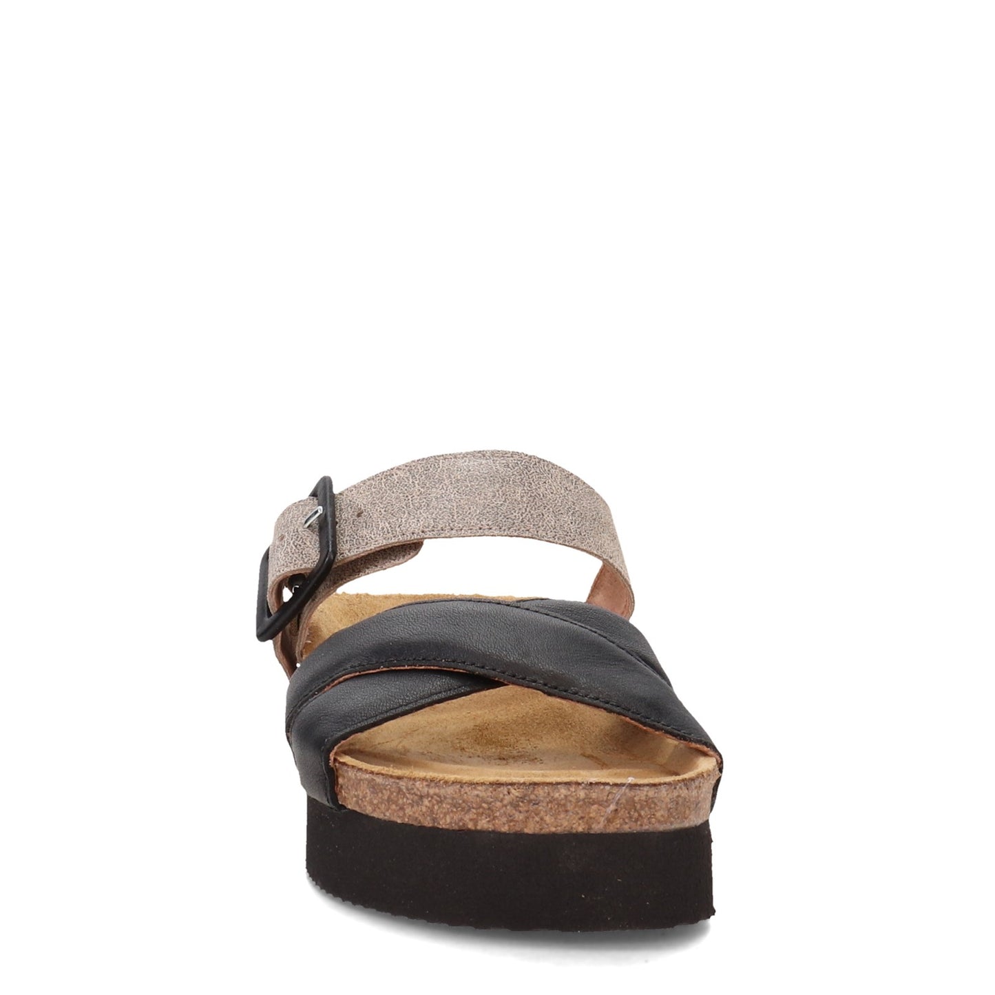 Peltz Shoes Women's Naot Juliette Sandal Black Beige 8801-NUY