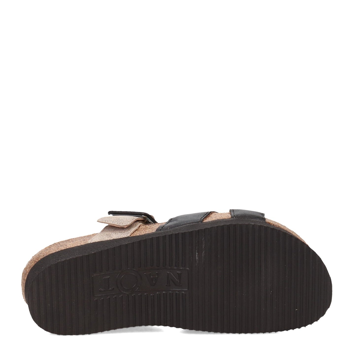 Peltz Shoes Women's Naot Juliette Sandal Black Beige 8801-NUY