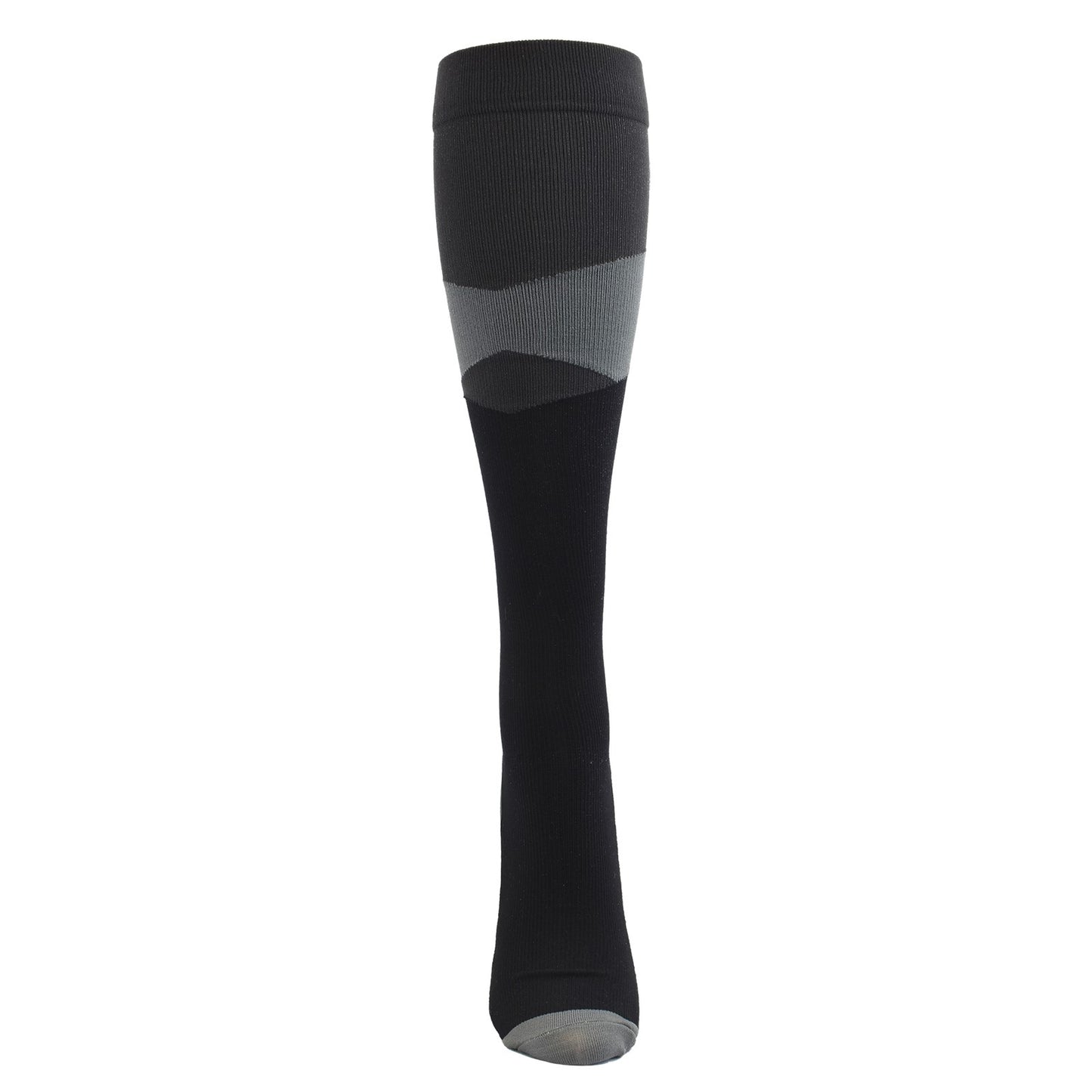 Peltz Shoes Men's Think Medical Premium Compression Socks BLACK GRAY 92022