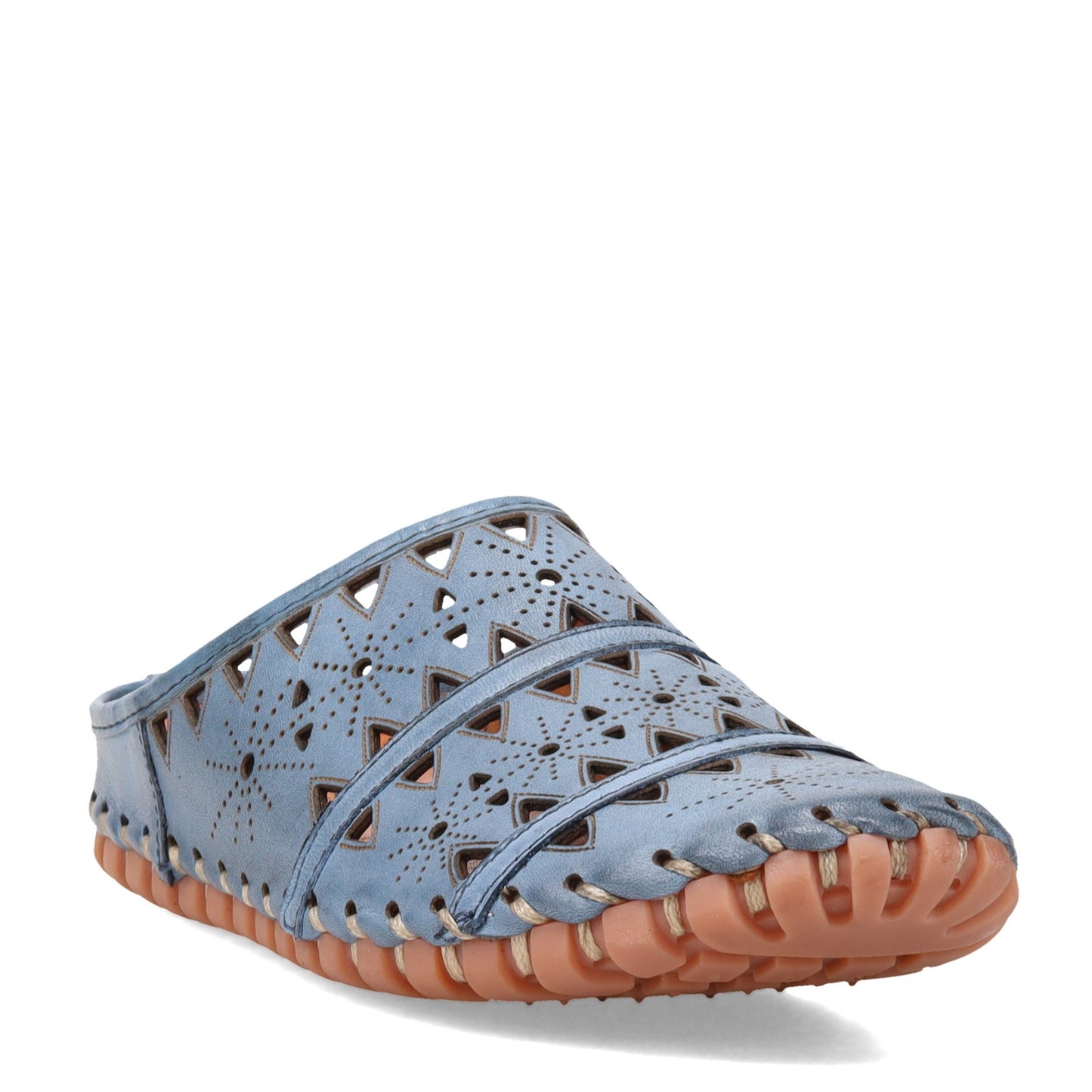 Peltz Shoes Women's Spring Step Fusalide Mule Blue 937509-BLU