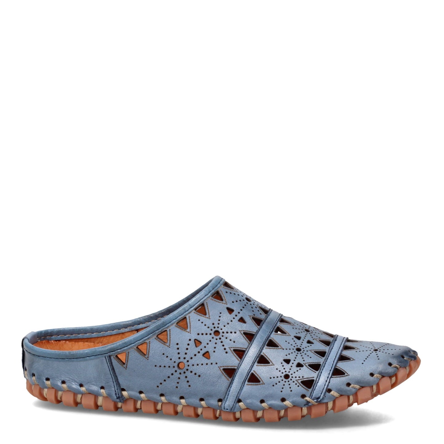 Peltz Shoes Women's Spring Step Fusalide Mule Blue 937509-BLU