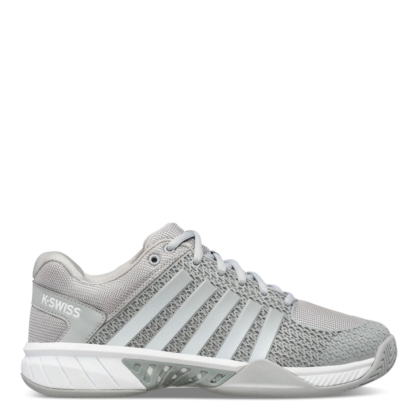 Peltz Shoes Women's K-Swiss Express Light Pickleball Shoe - Wide Width GREY/WHITE 97292-175