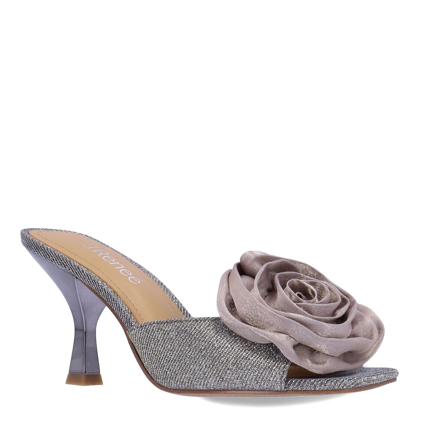 Peltz Shoes Women's J Renee Aaria Sandal Pewter Glitter AARIA-GFPEW